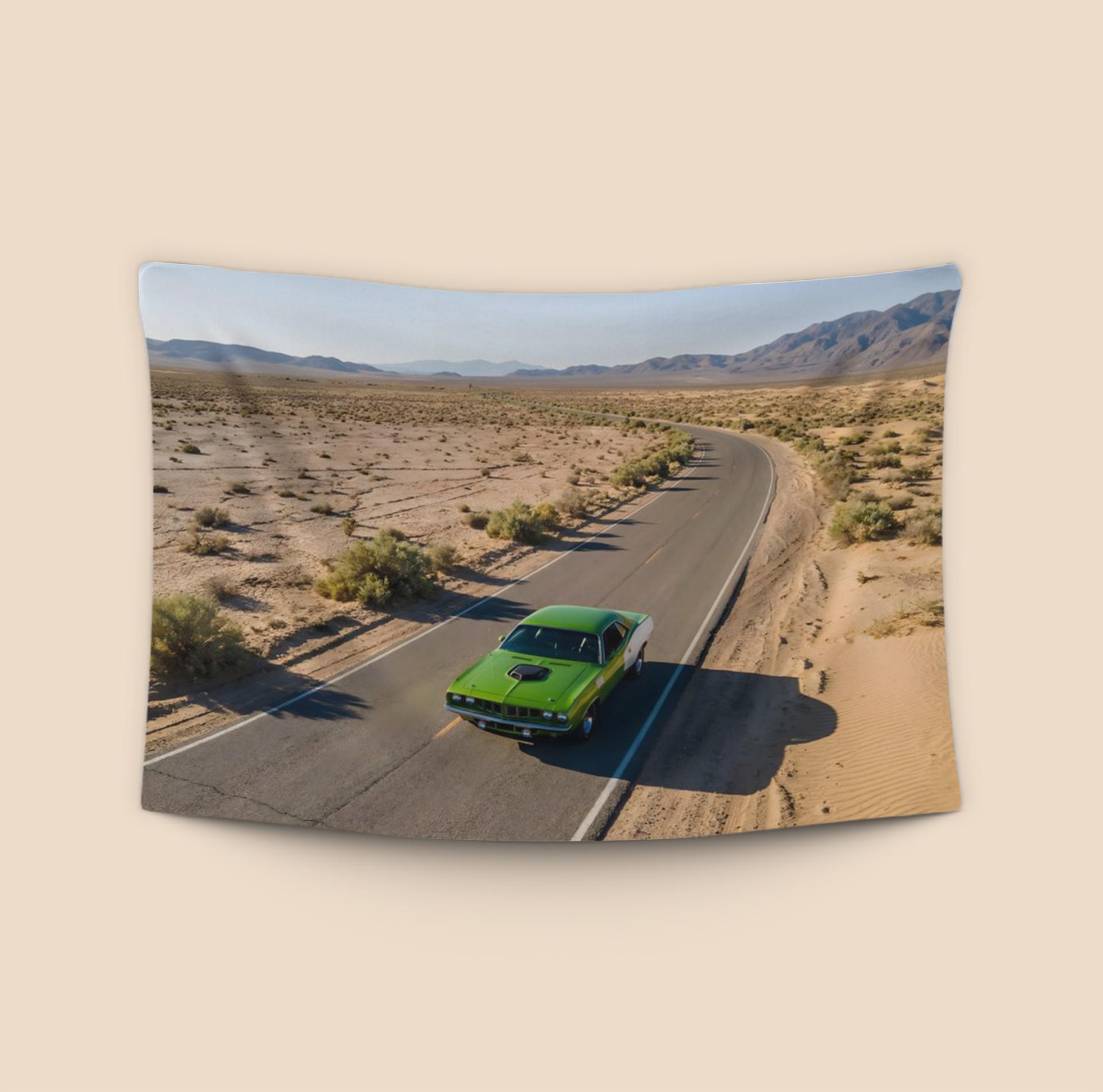Desert Maverick: Green Plymouth Cuda Road Trip