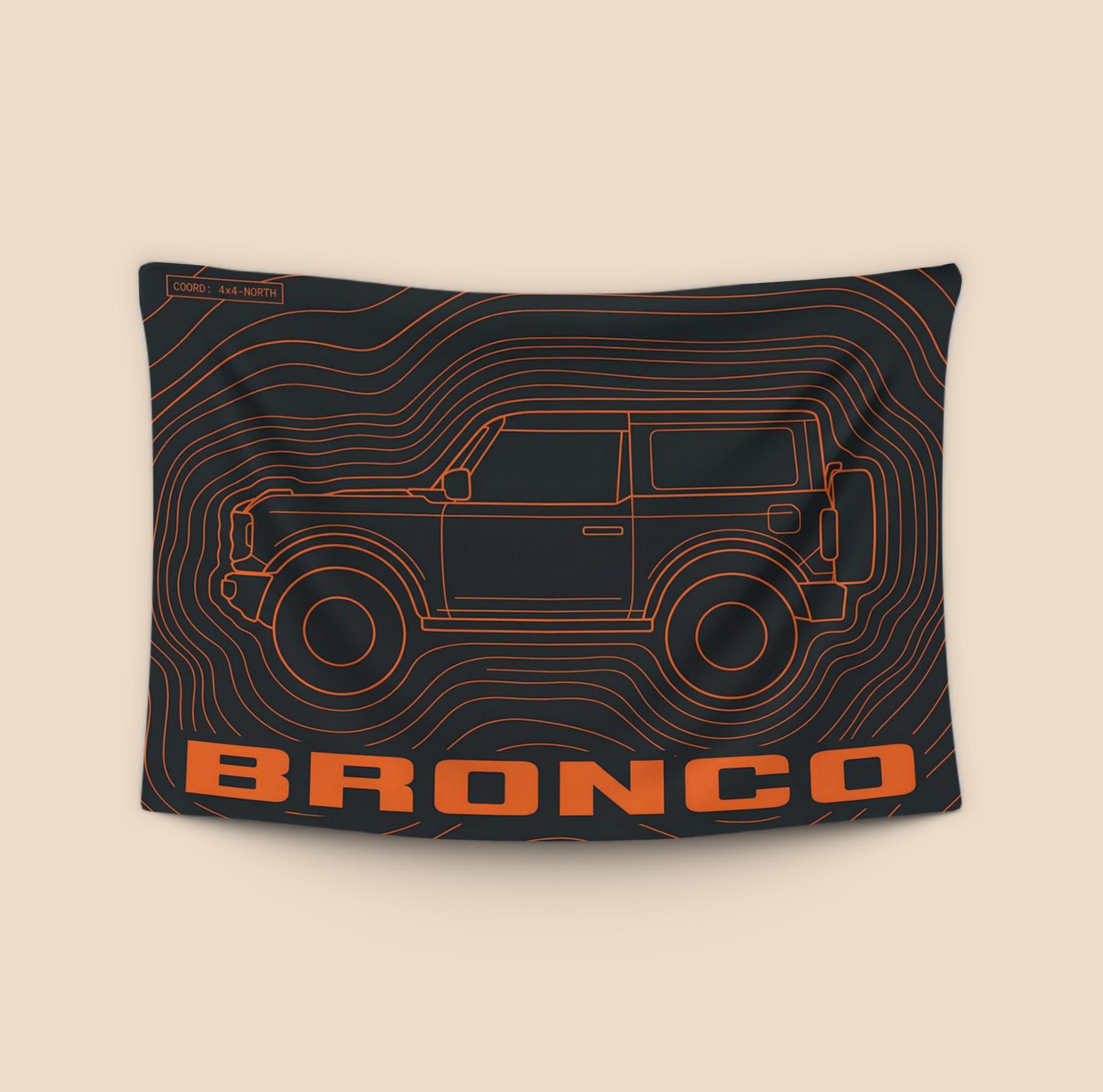 Ford Bronco Topographic Contour Art