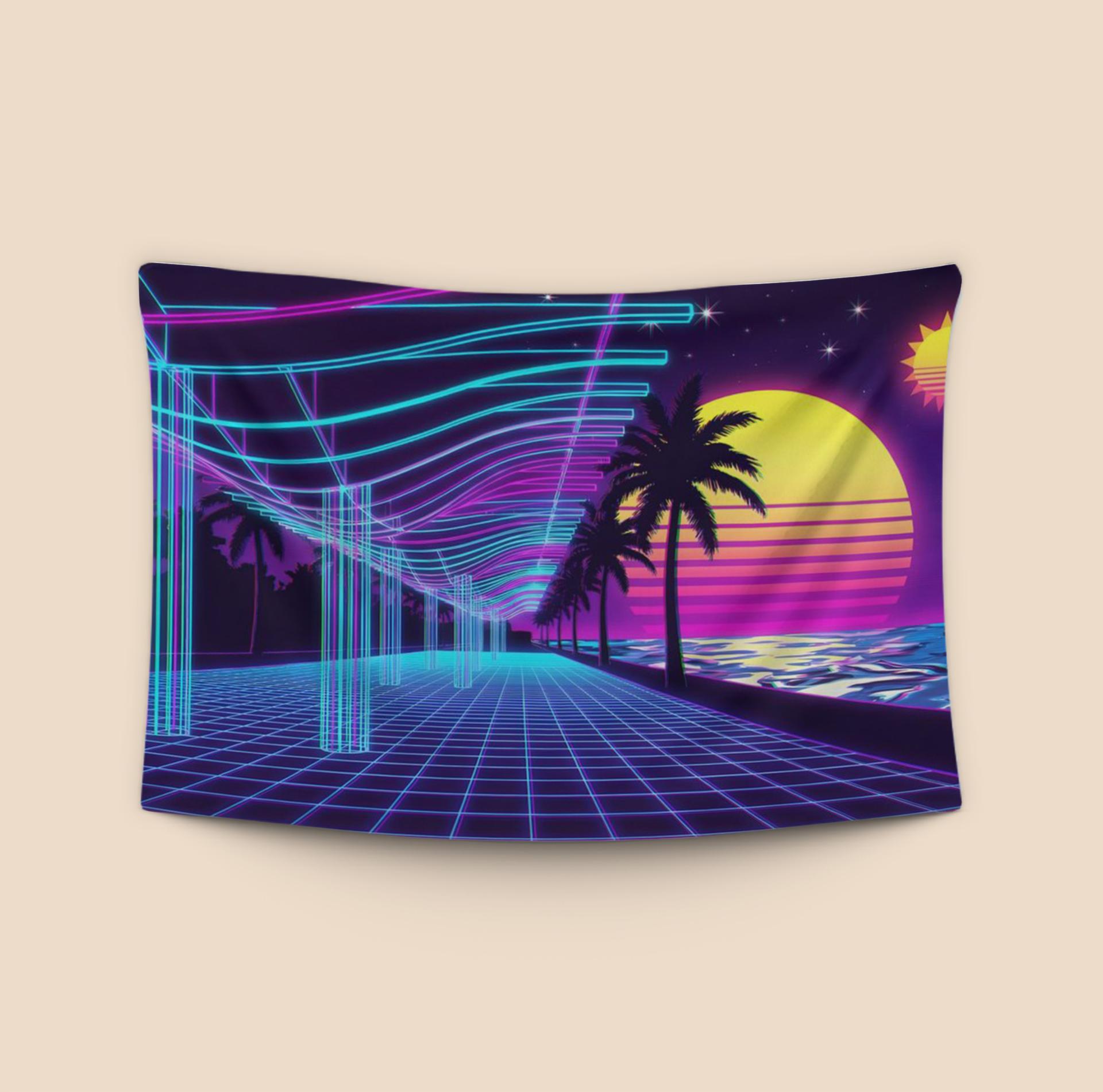 Neon Dream: Málaga Port Synthwave Sunset