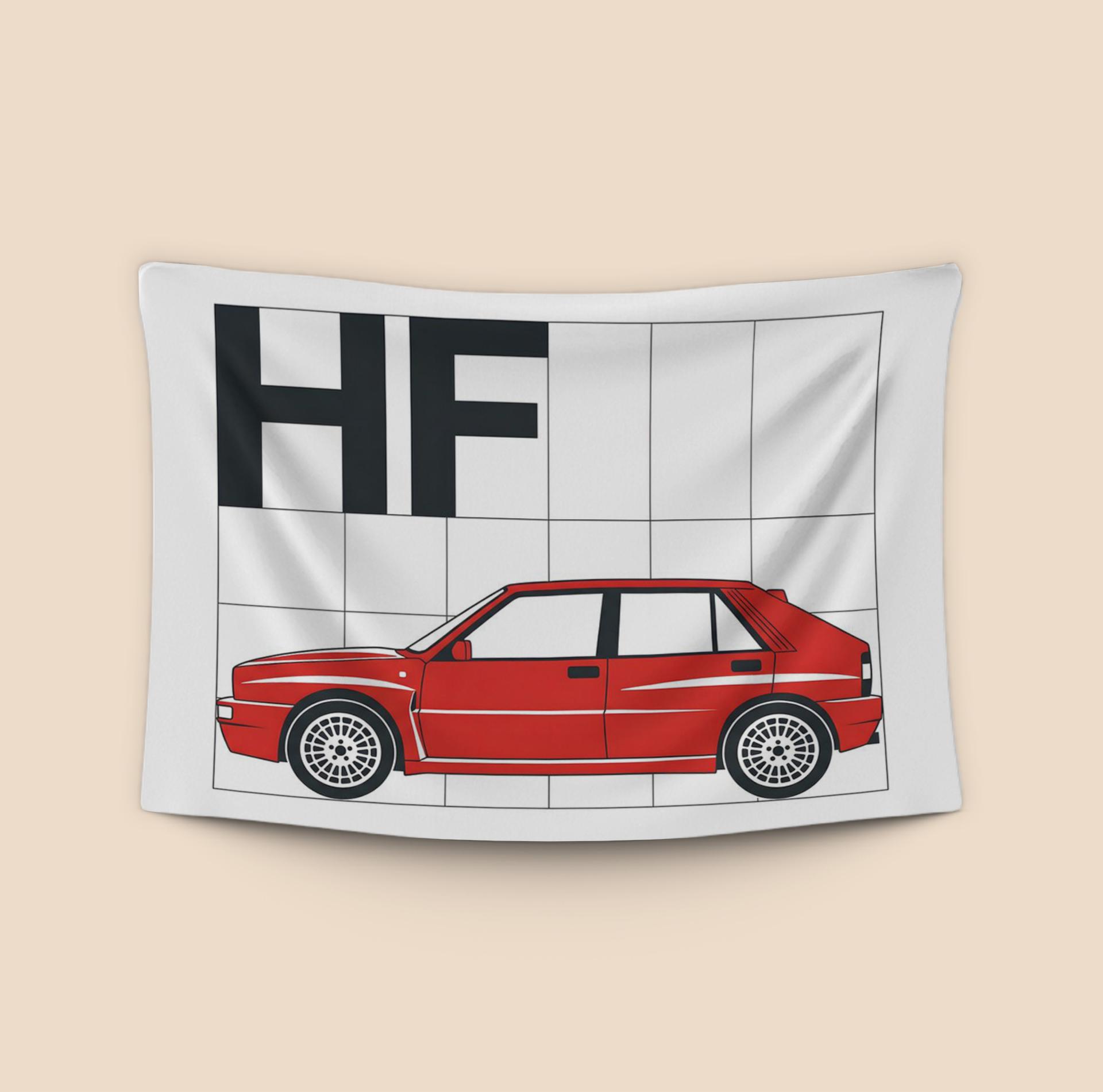 Lancia Delta HF Integrale: Red Grid Minimalist