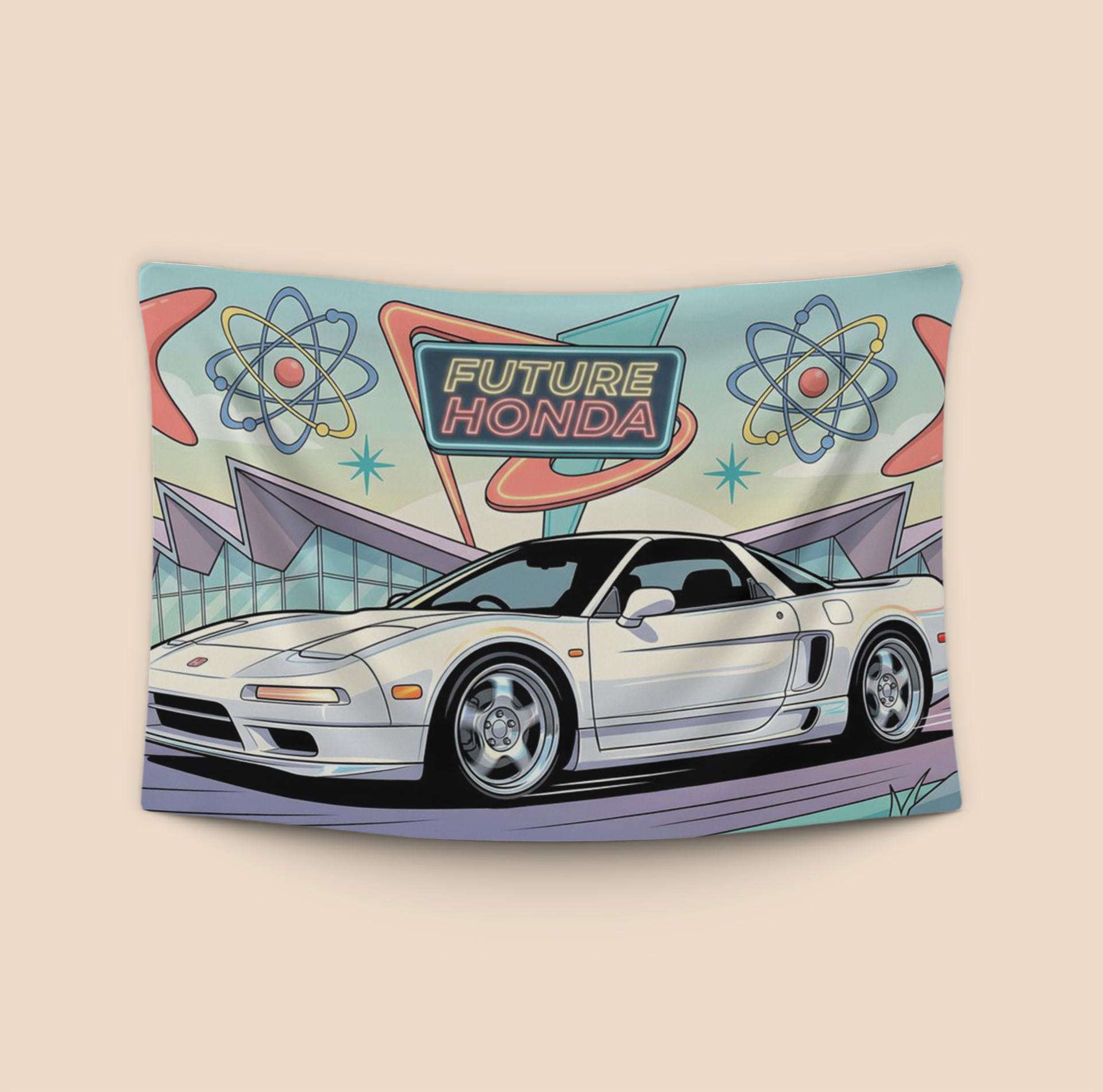 Future Honda: NSX NA1 Retro-Futuristic Illustration