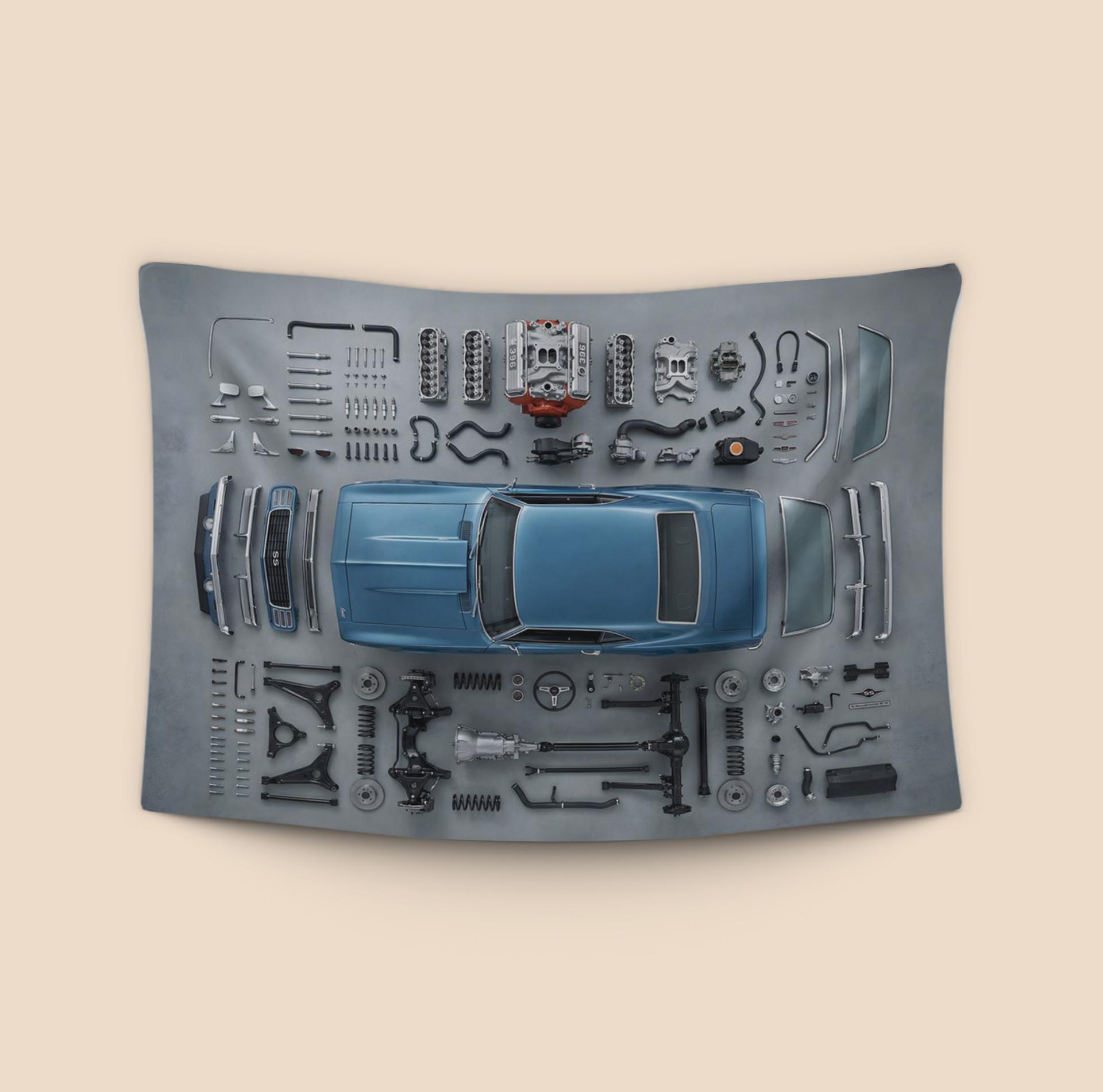 Camaro SS 396 Knolling Component Study