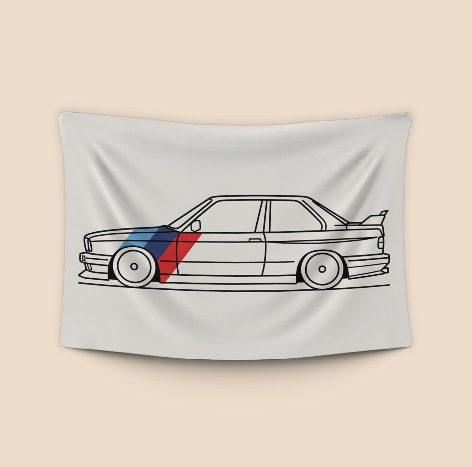 BMW E30 M3: Minimalist M-Stripe Profile