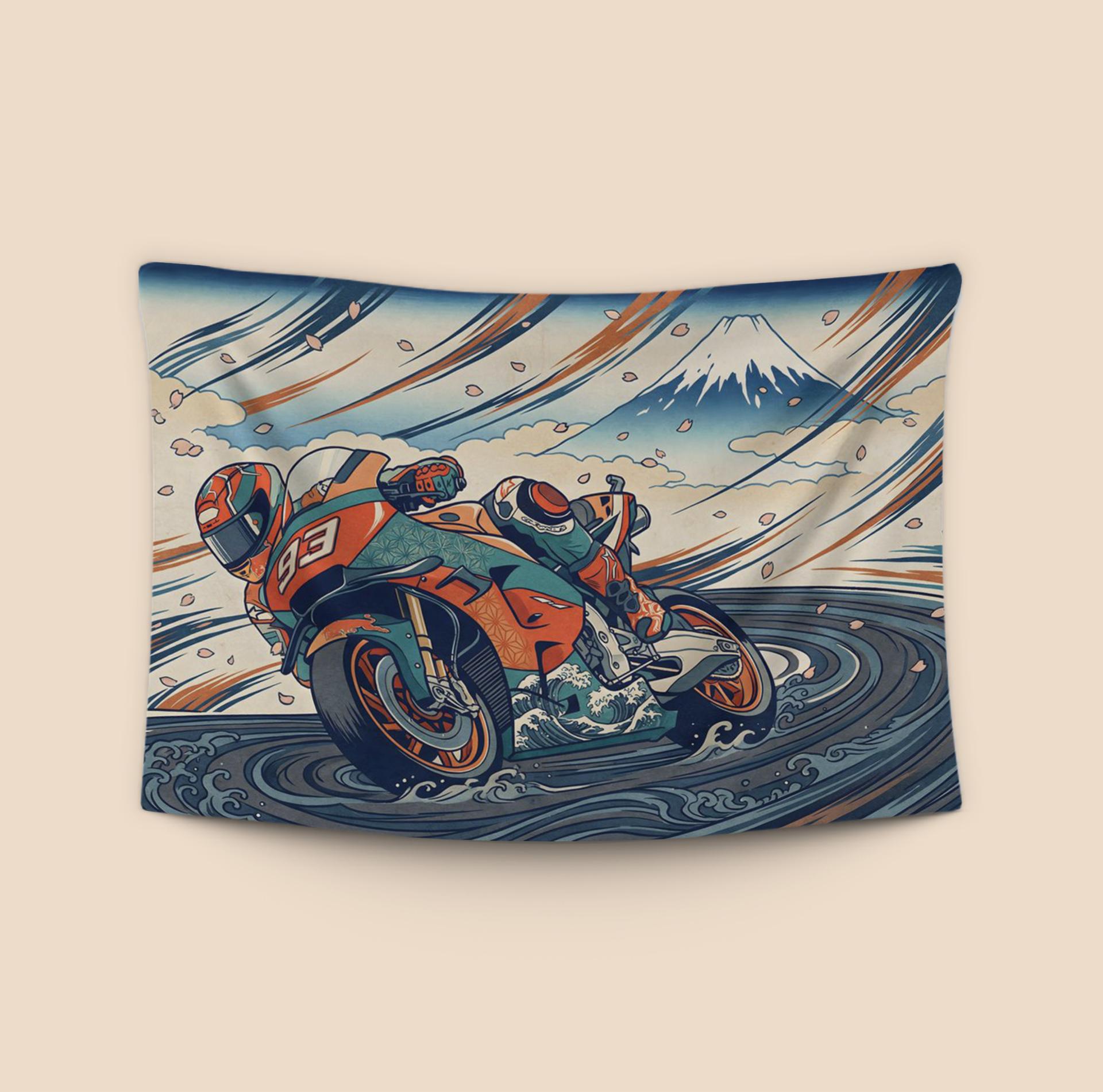 Zenith Speed: Mount Fuji MotoGP Ukiyo-e Art