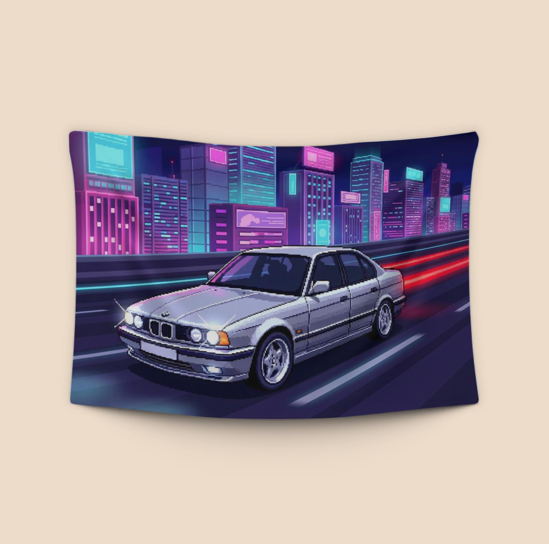 BMW E34 Pixel Neon Highway