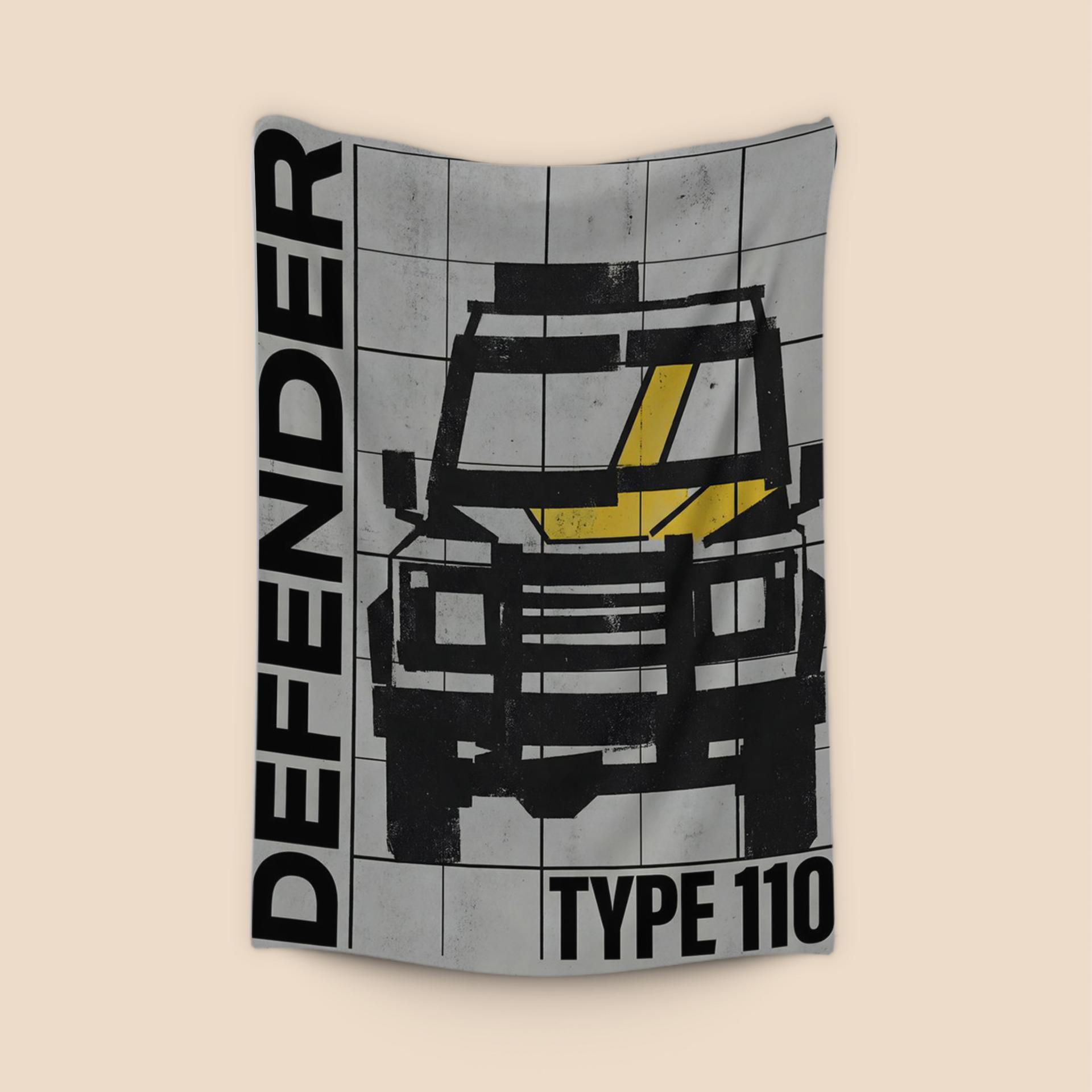 Defender 110 Industrial Stencil Poster