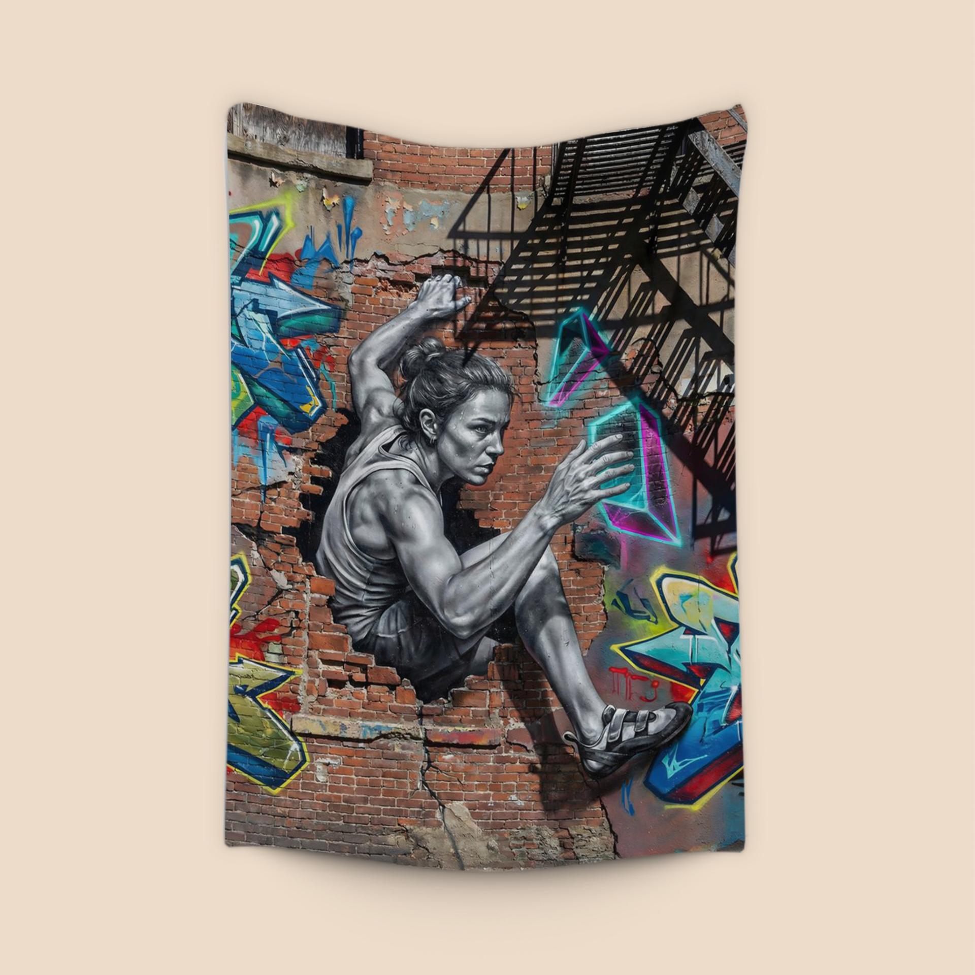 Urban Ascent: The Neon Crag Mural