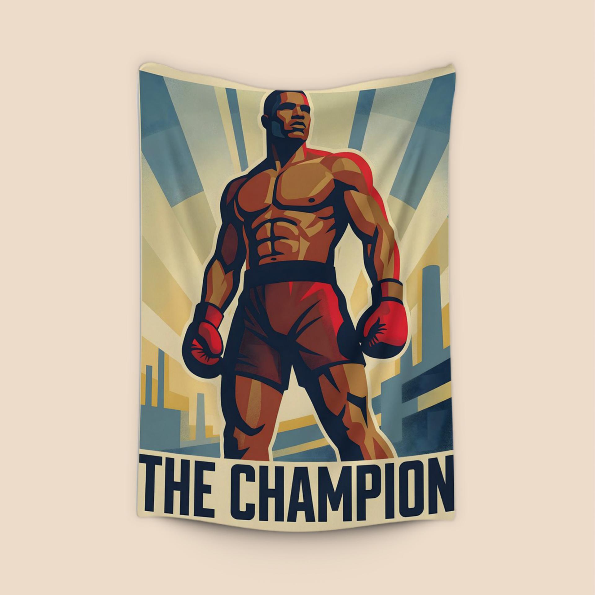 The Champion: Heroic Boxing Propaganda Poster