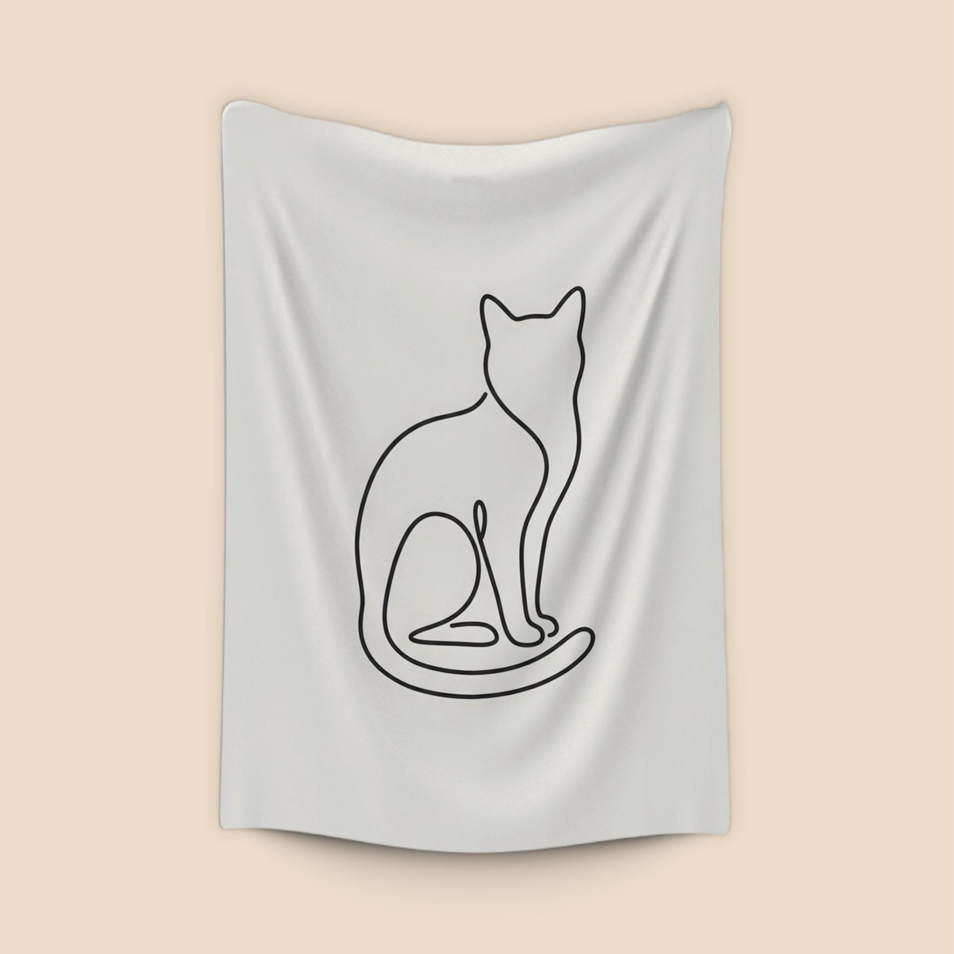 Minimalist Feline Continuous Line Art