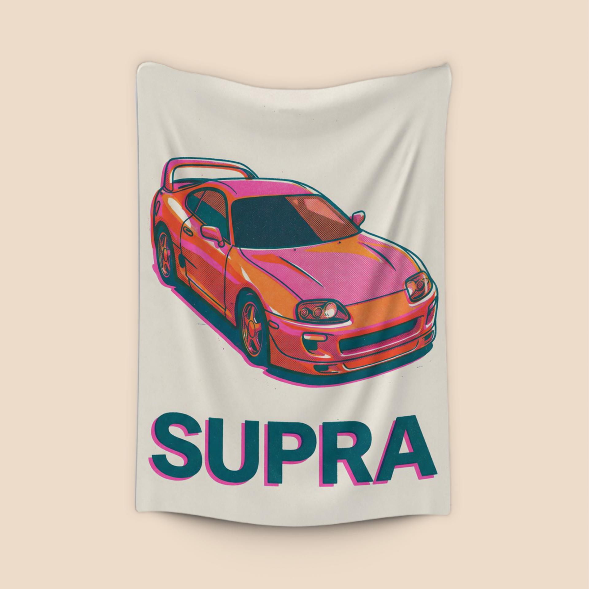 Vibrant Halftone Toyota Supra A80