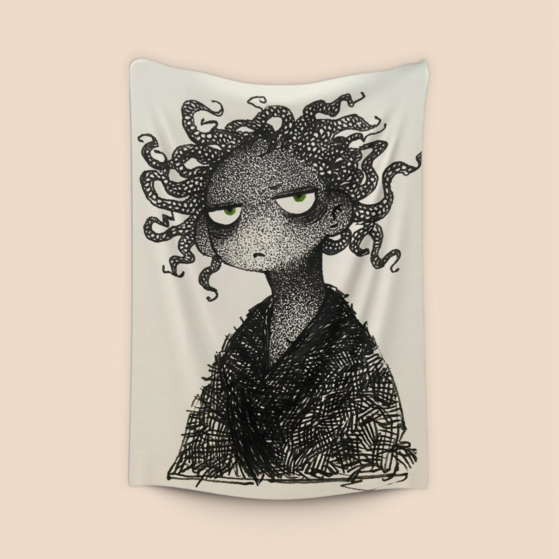 Bored Medusa Ink Portrait