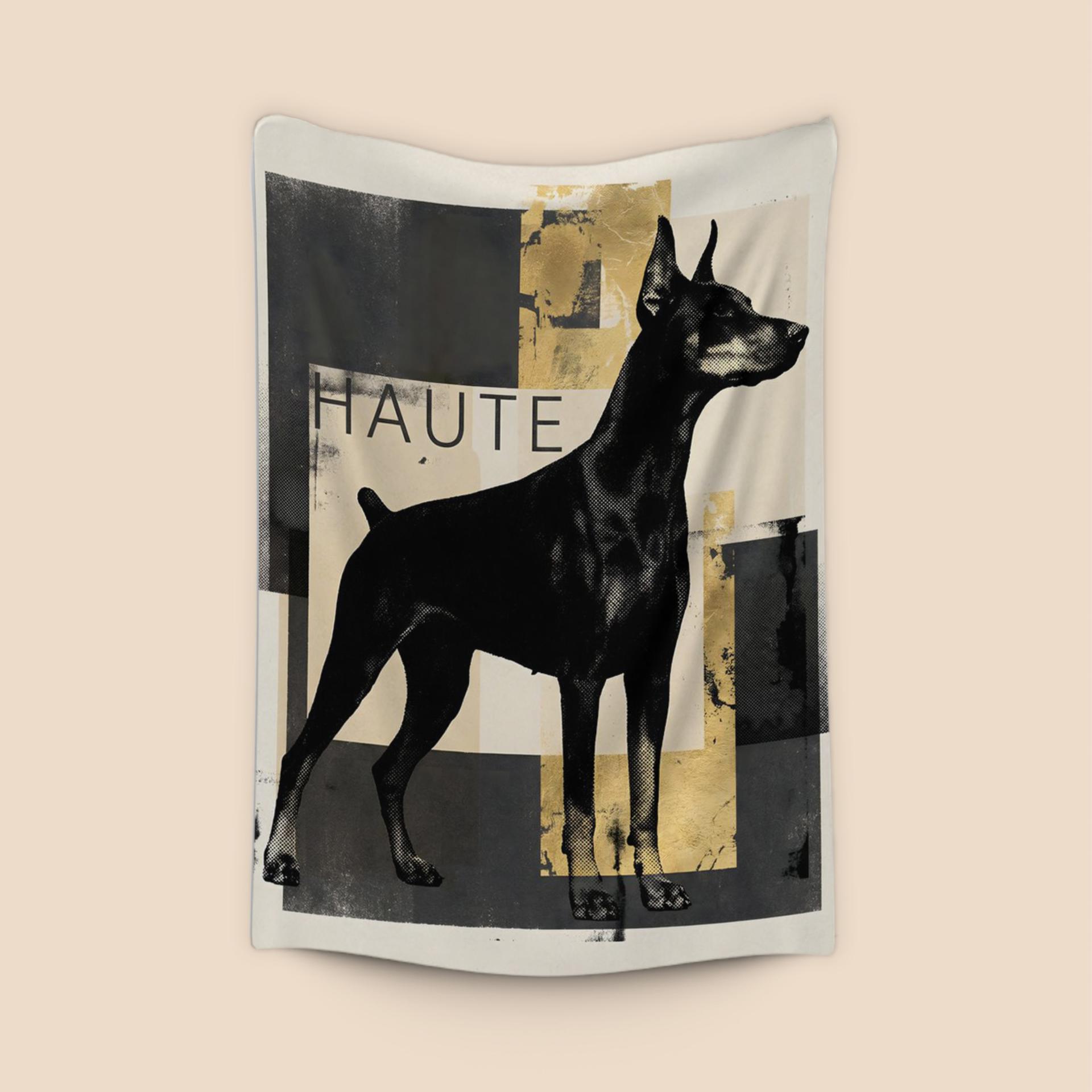 Haute Doberman: Modern Mixed Media Portrait