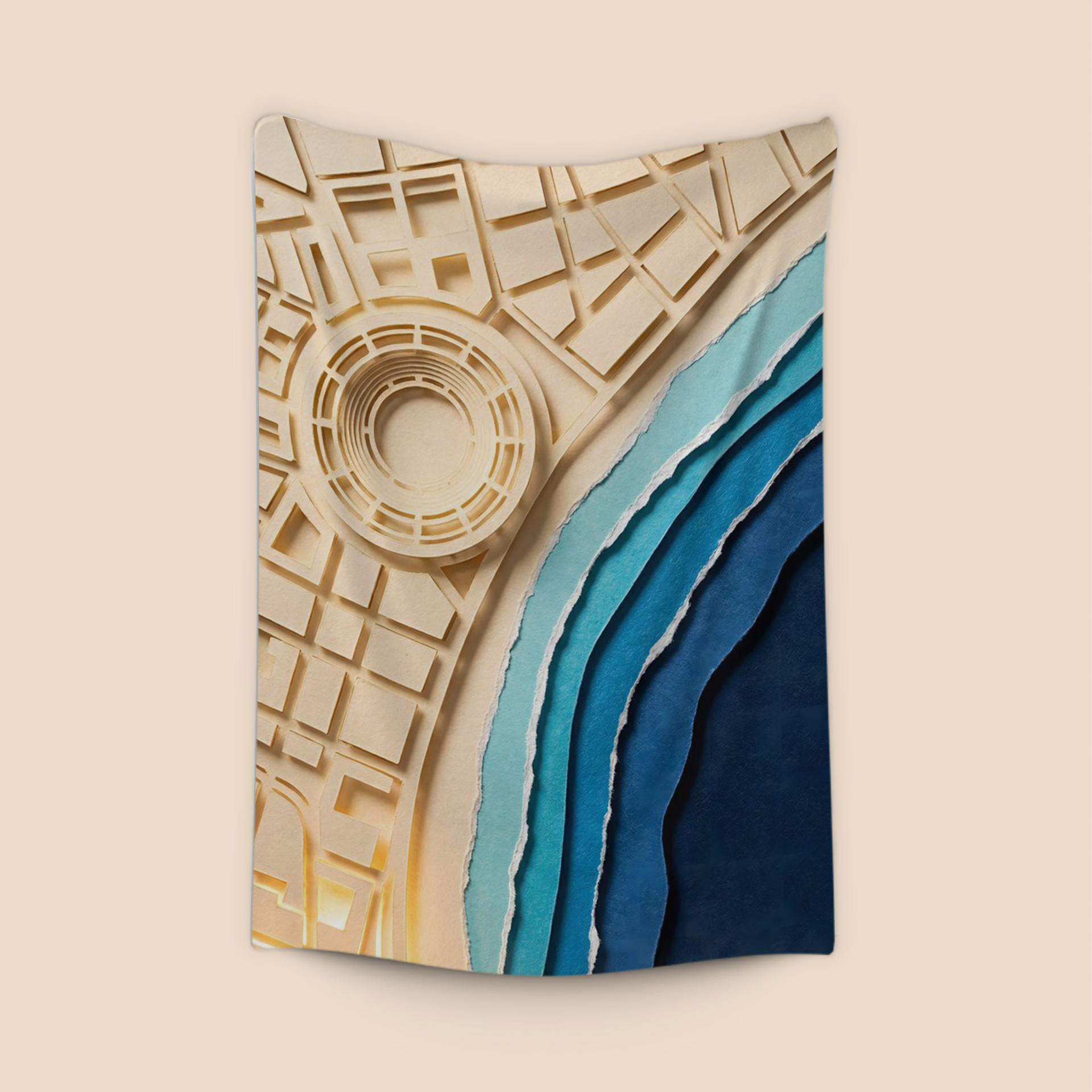 Coastal Tides of Málaga: Paper Cutout City Map