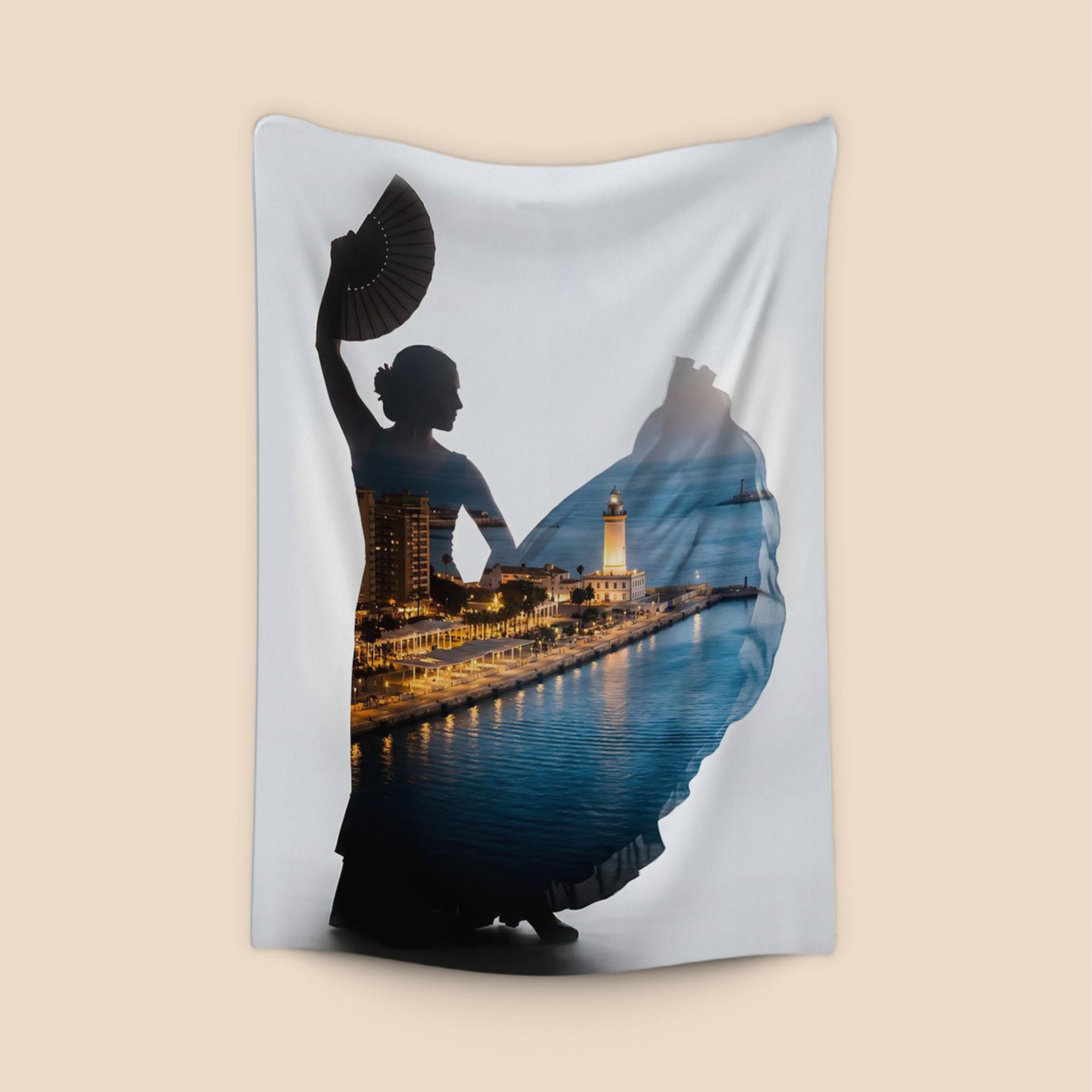 The Dancer's Shore: Málaga Port Double Exposure