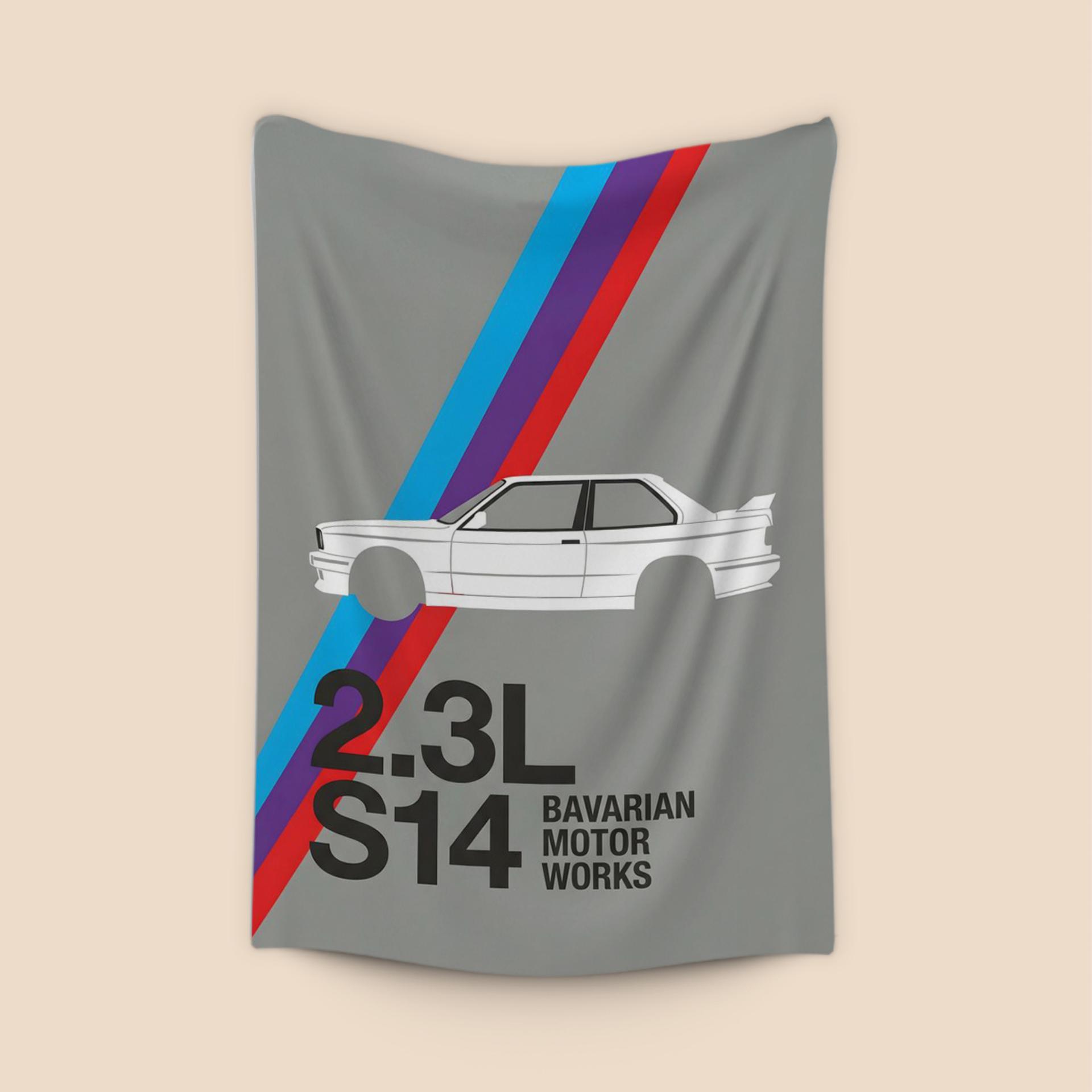 BMW E30 M3 S14 Minimalist Graphic