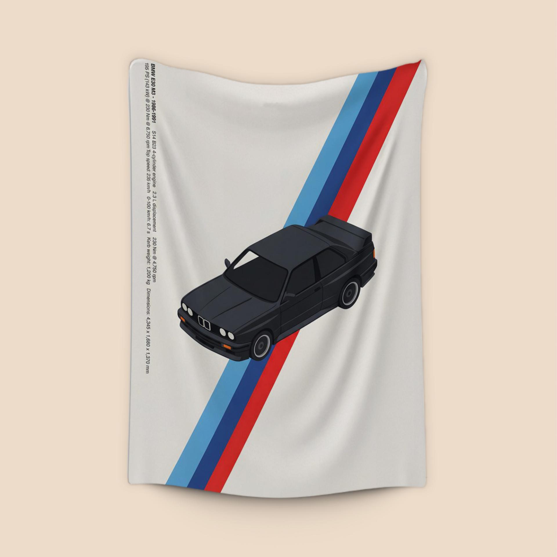 BMW E30 M3 Isometric Specs Poster