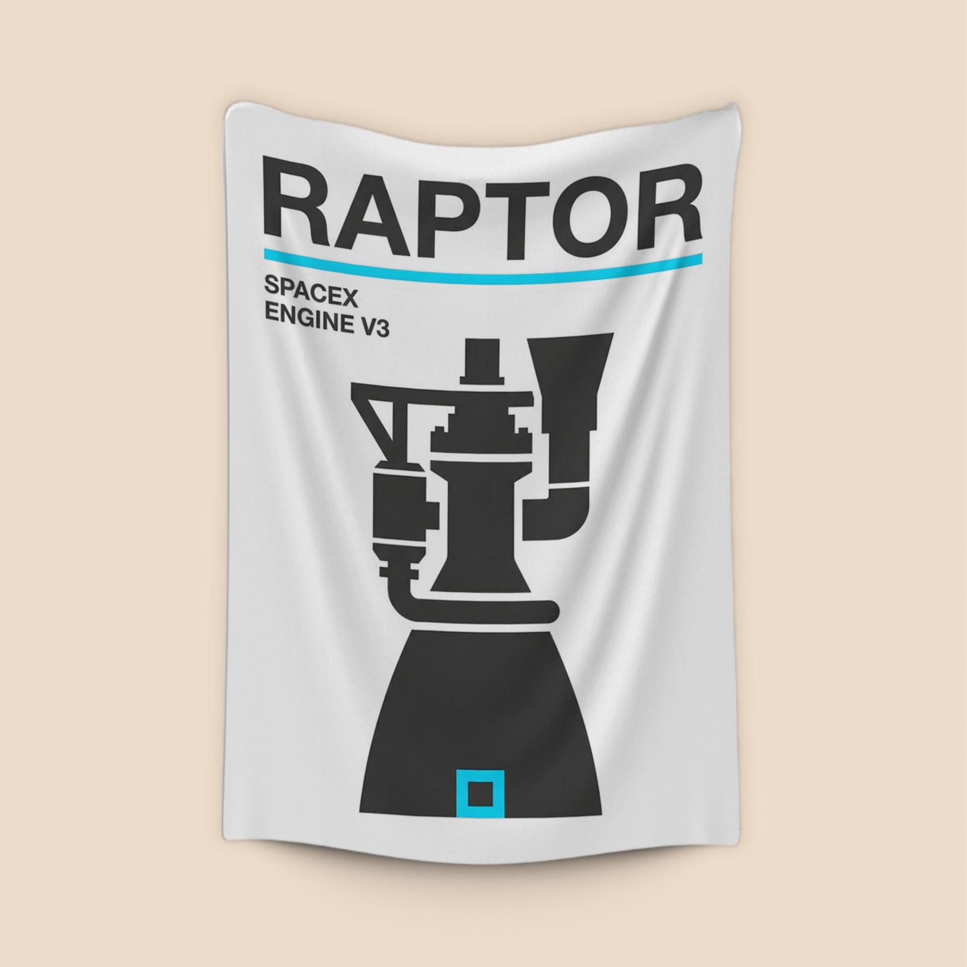 SpaceX Raptor Engine V3 Minimalist Graphic