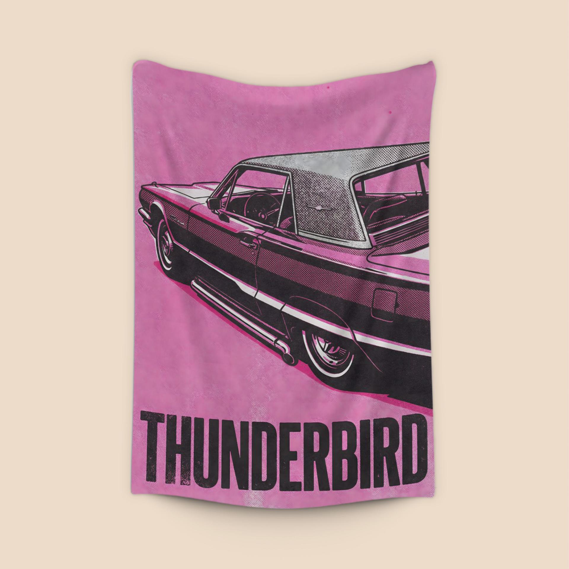 Pink Thunderbird Retro Poster