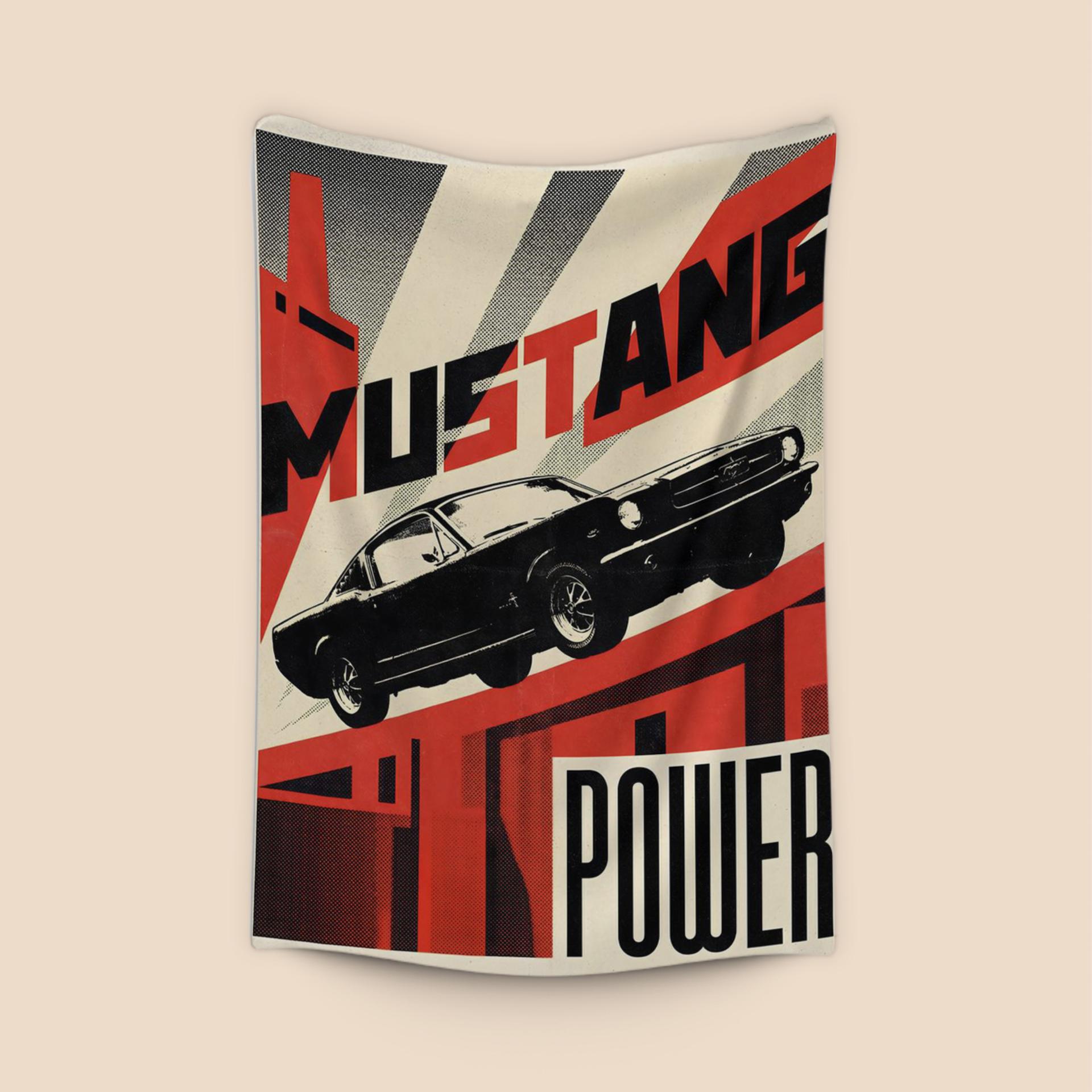 Mustang Power Constructivist Graphic Poster