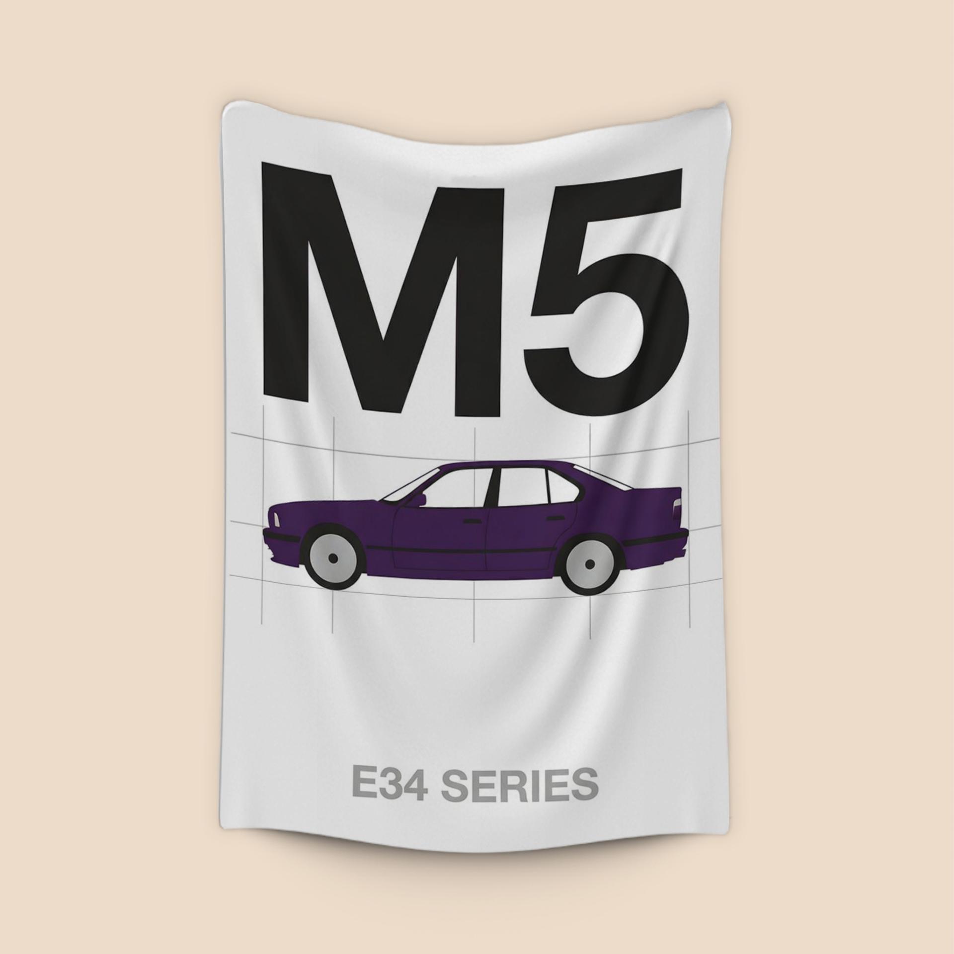 BMW E34 M5 Minimalist Purple Profile