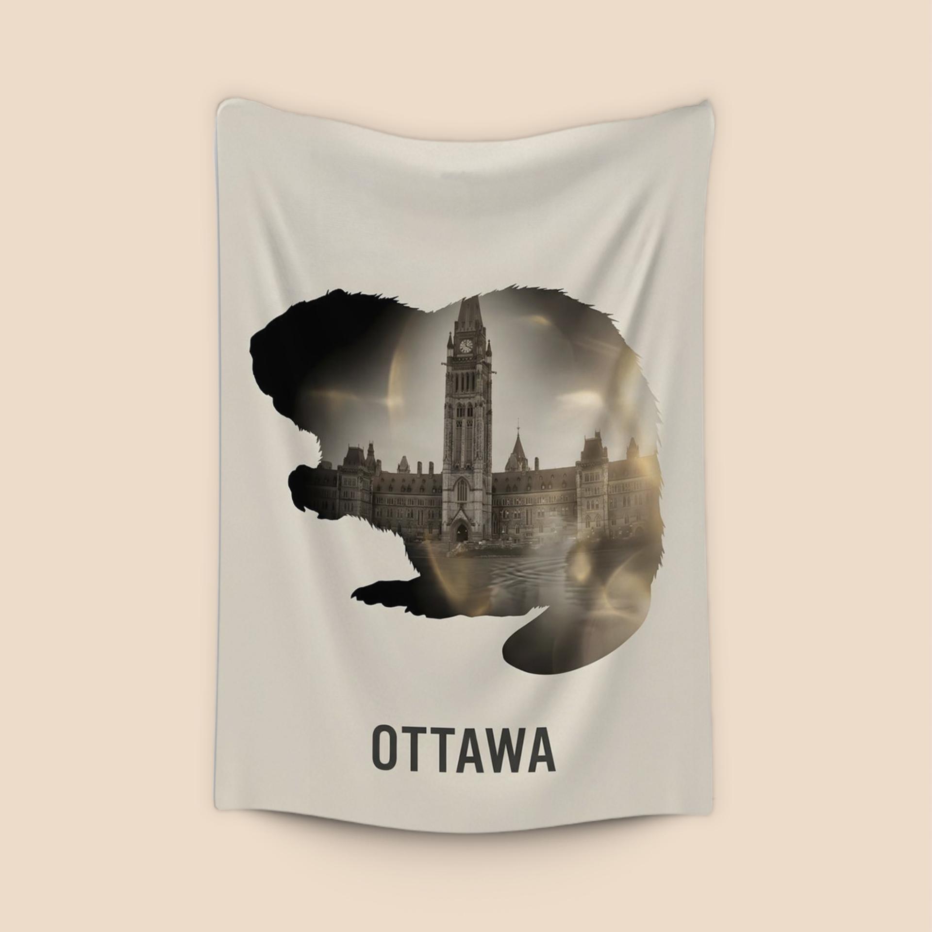 Ottawa Beaver: Parliament Hill Double Exposure Poster