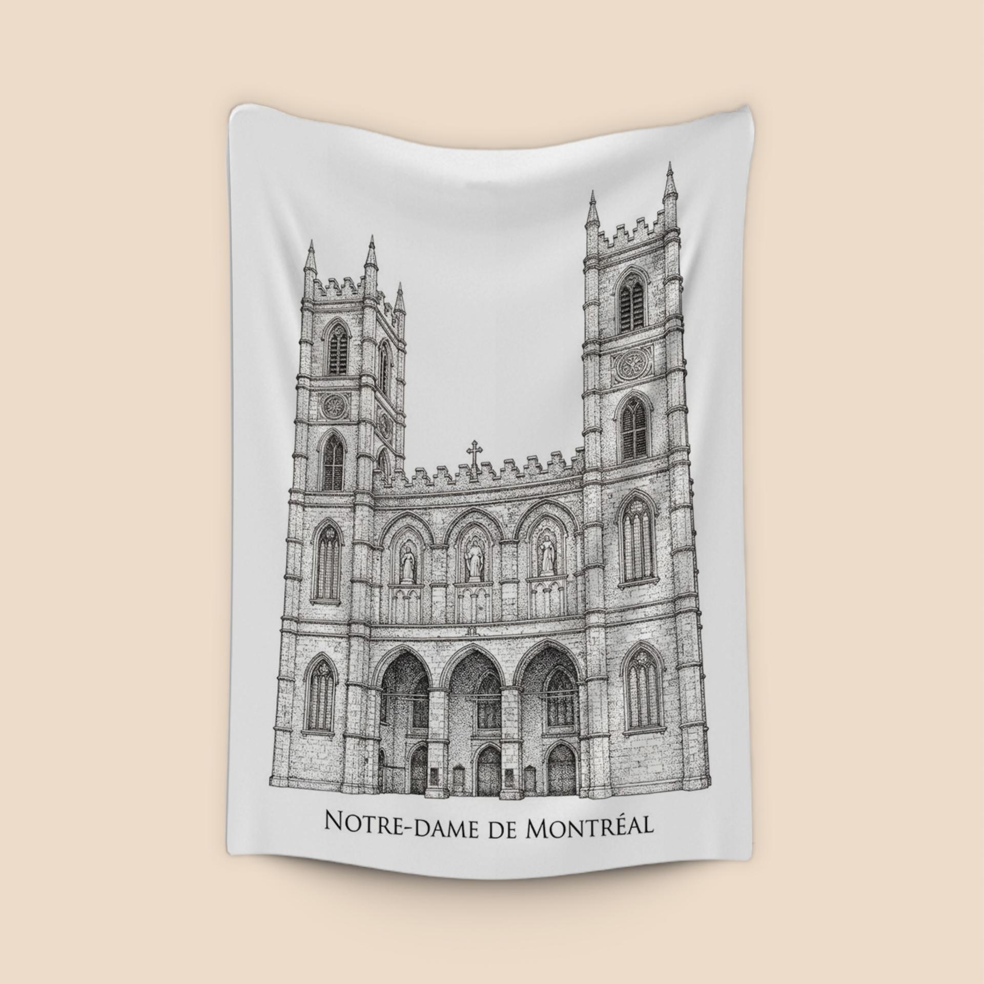 Notre-Dame de Montréal Architectural Ink Drawing