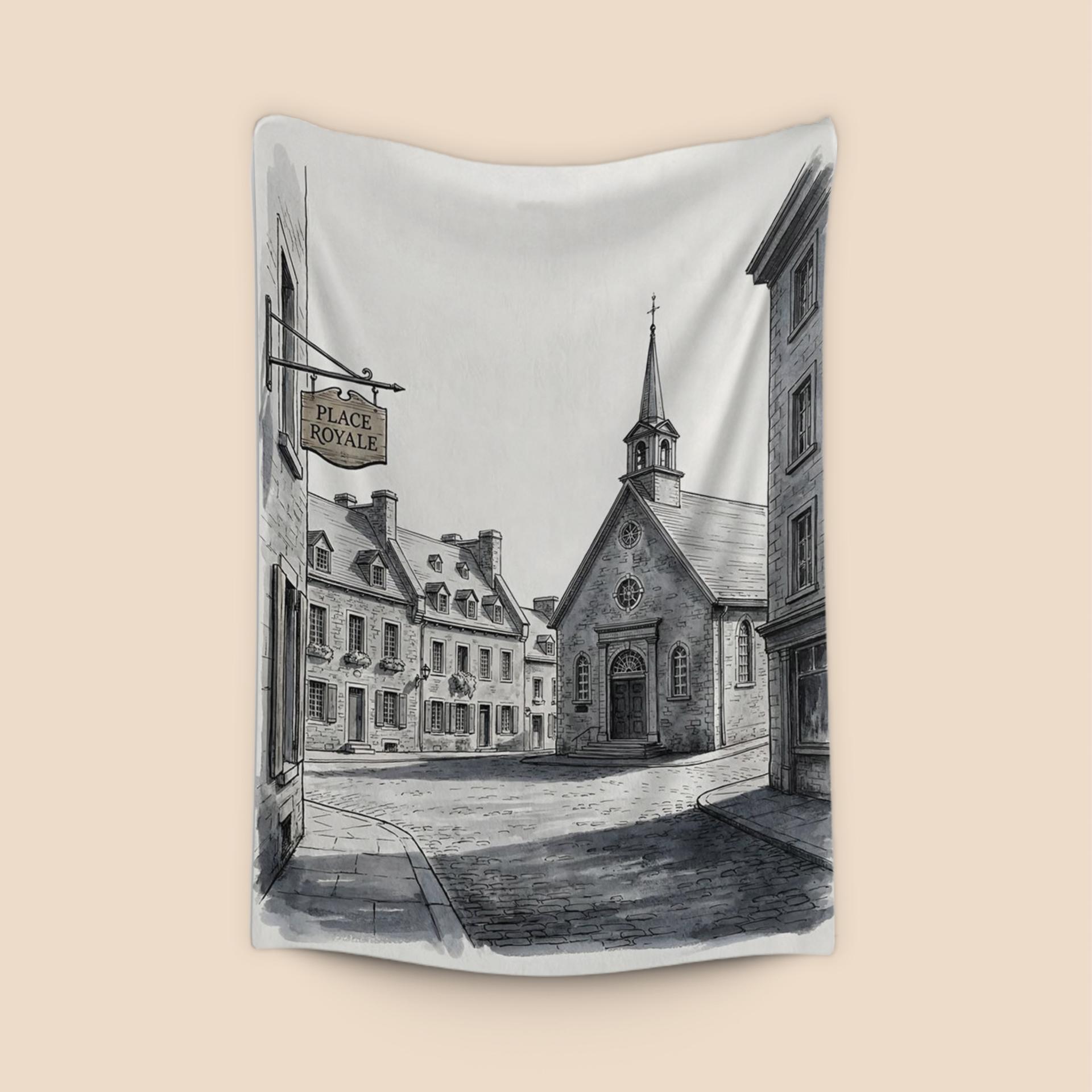 Historic Place Royale Ink Drawing