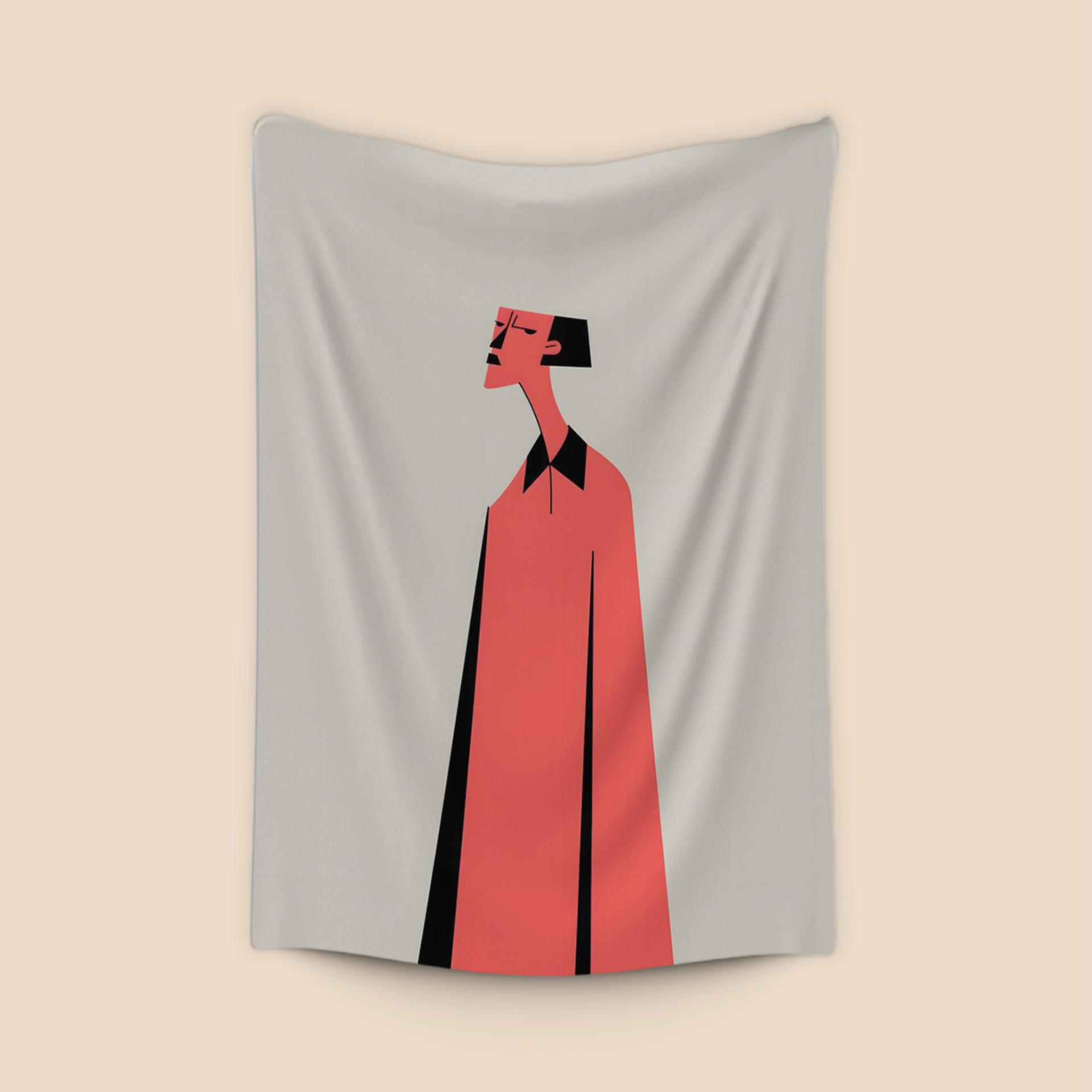 Angular Figure in Red Coat