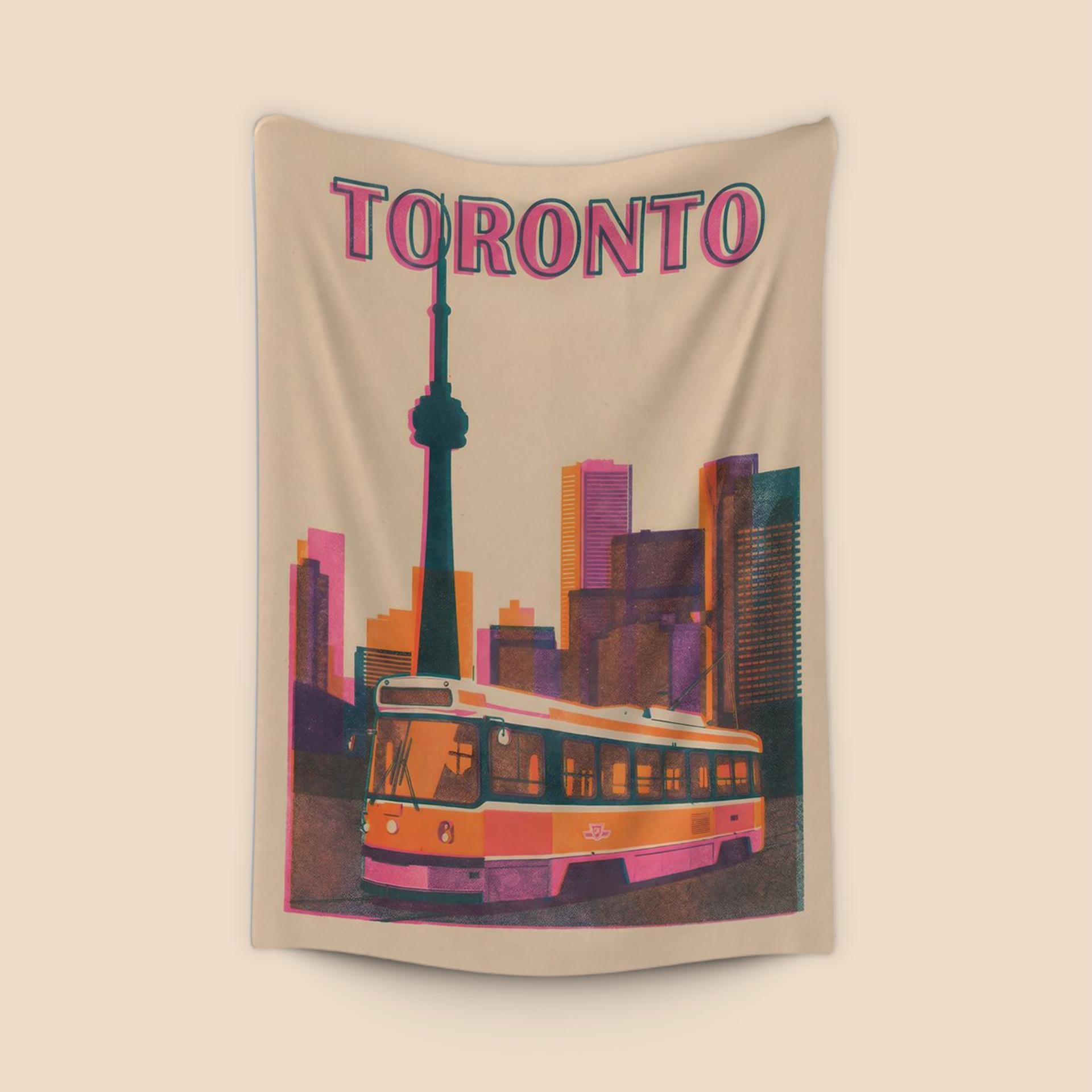 Toronto Skyline Risograph Travel Poster