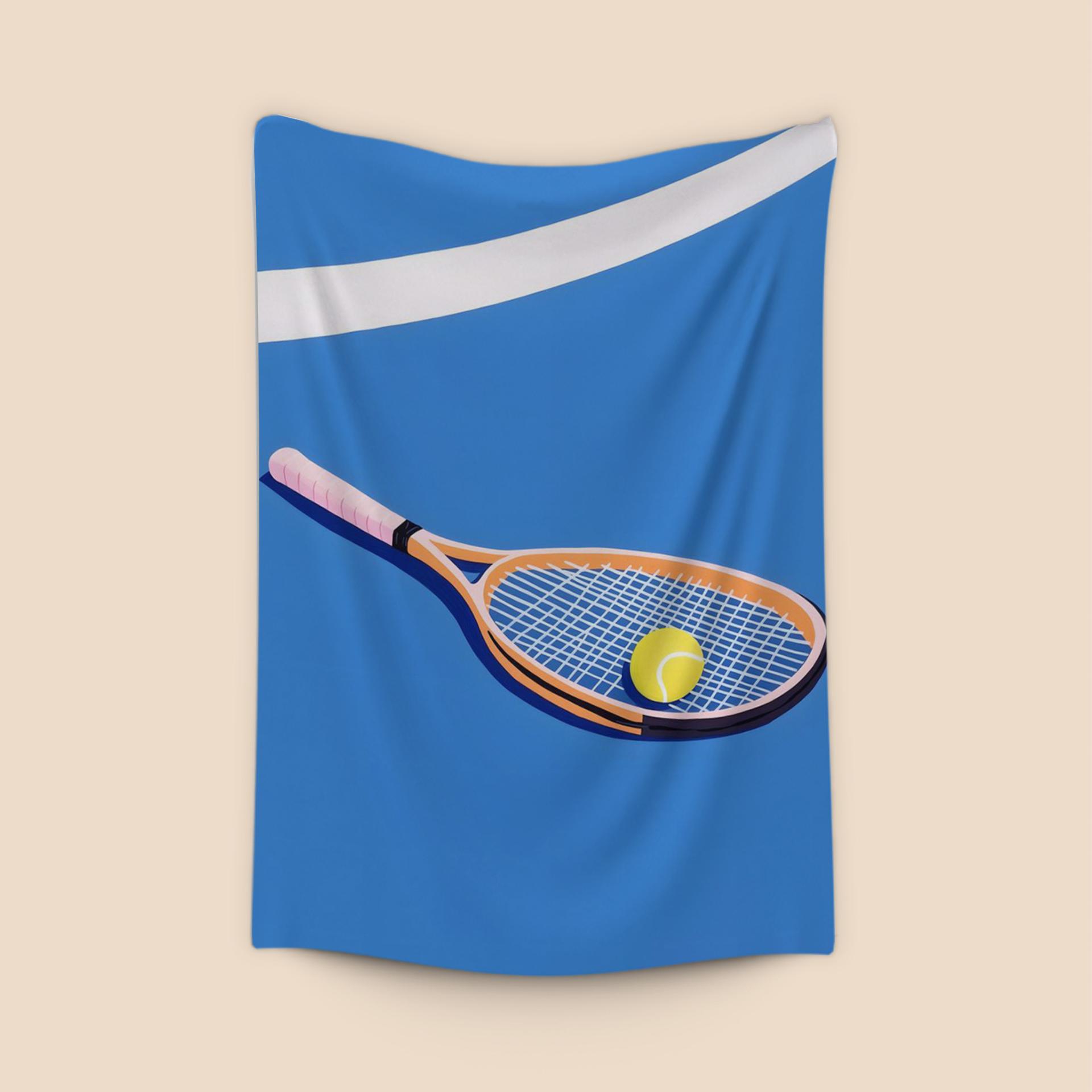 Blue Court Tennis Racket