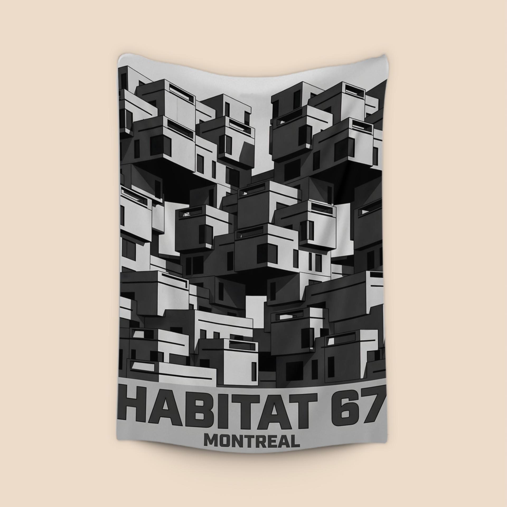 Habitat 67 Montreal Brutalist Graphic Poster