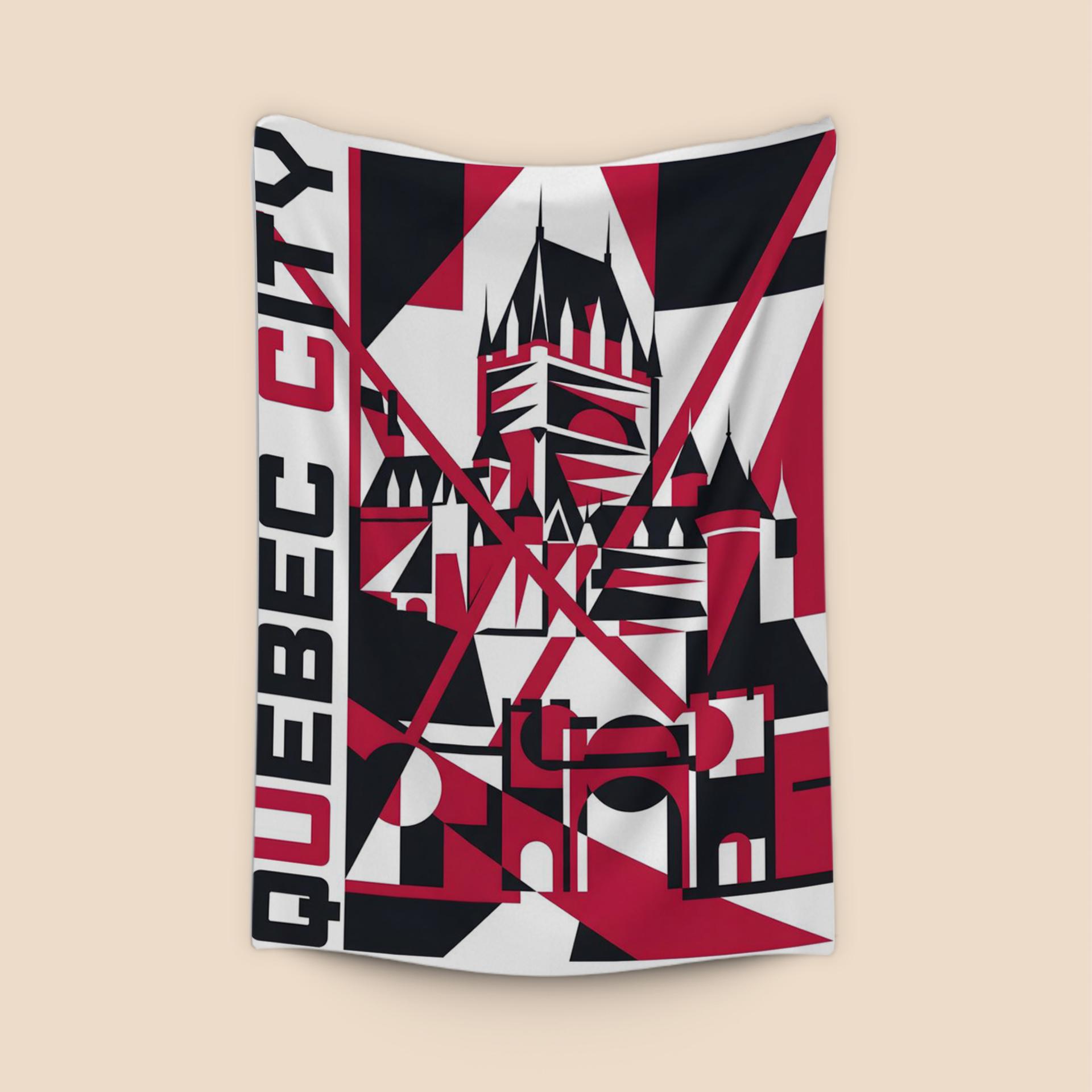 Geometric Quebec: Château Frontenac Abstract Poster