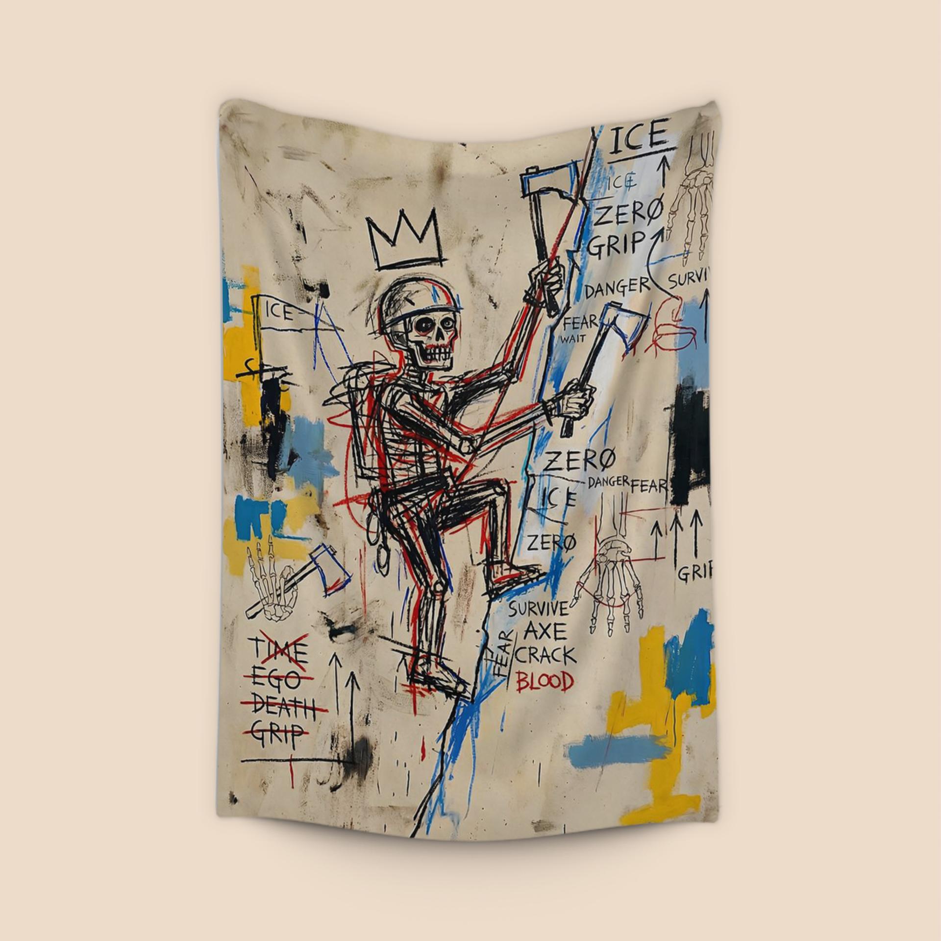 The Ascent of Ego: Basquiat Style Skeletal Climber