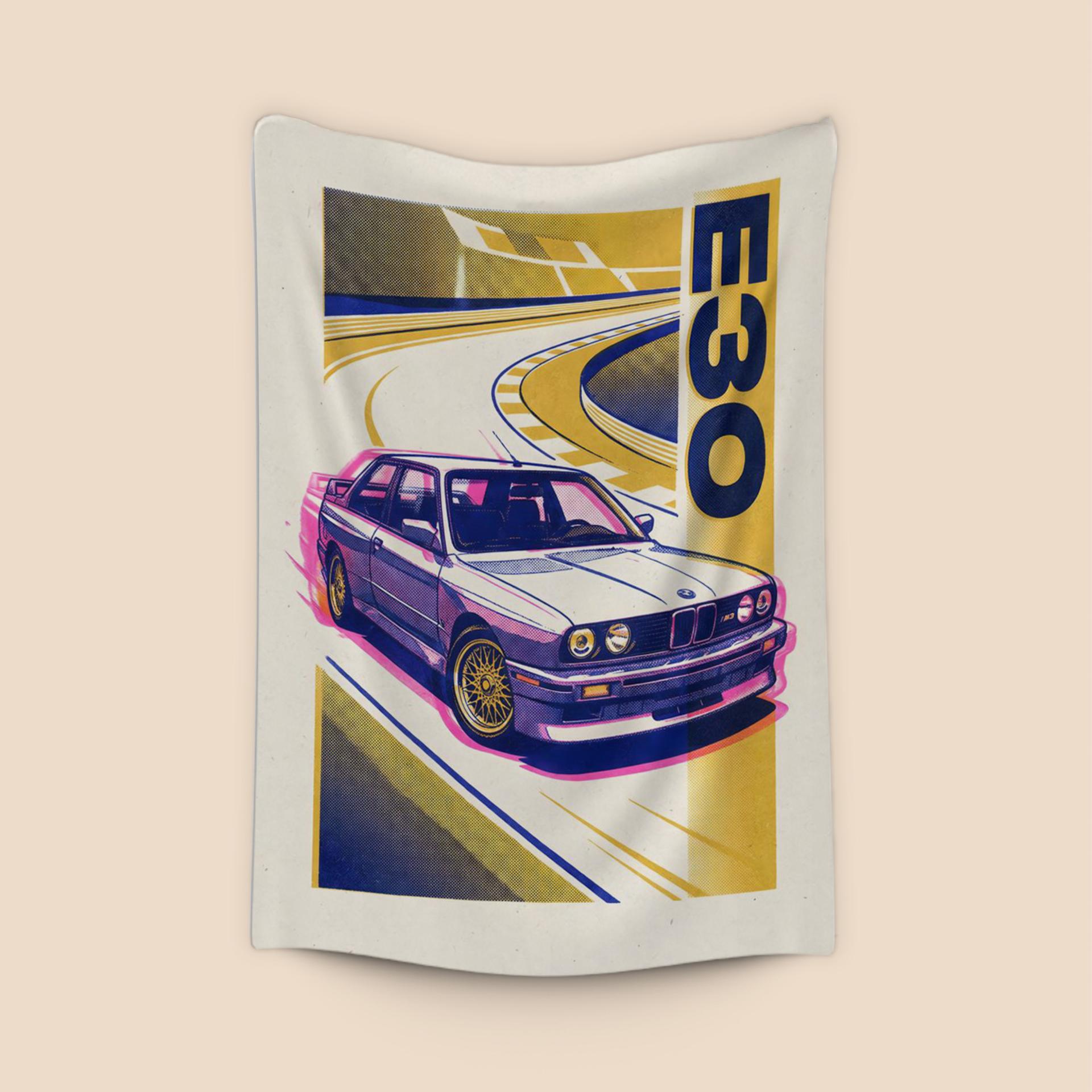 BMW E30 M3 Retro Track Pop Art