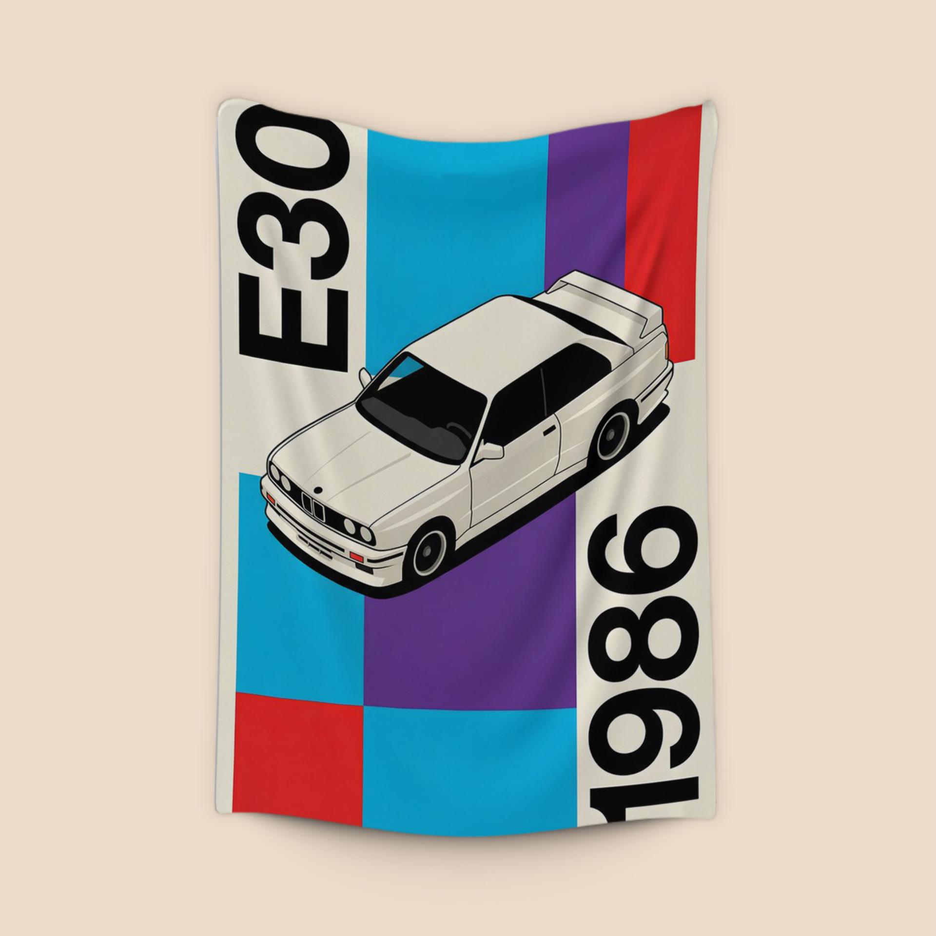 BMW E30 1986 Geometric Poster