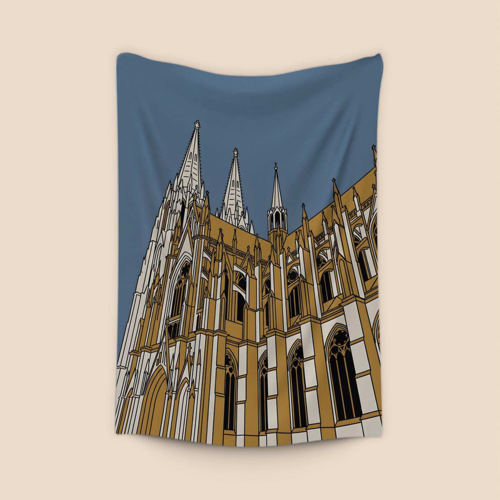 Cologne Cathedral Golden Spires Illustration