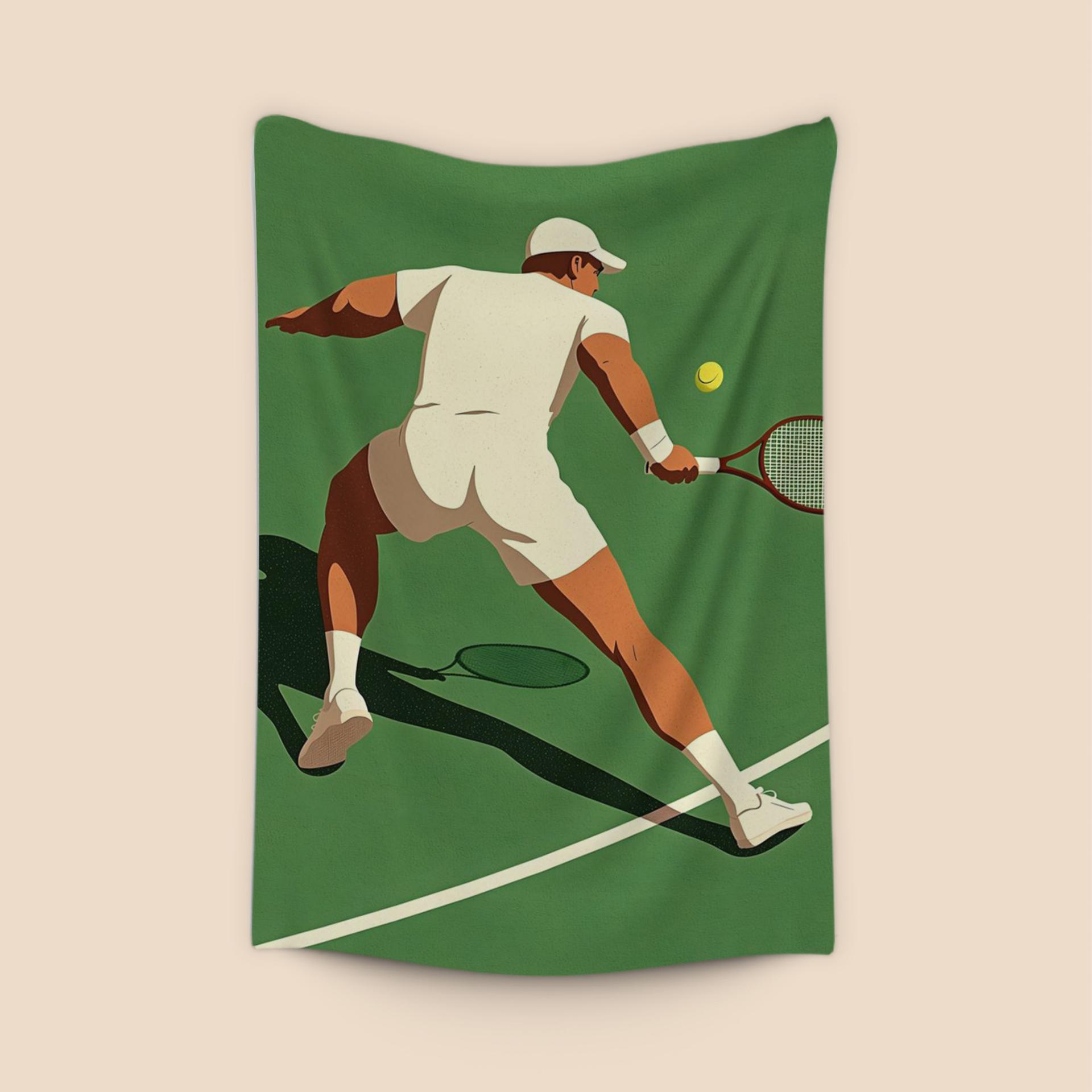 Green Court Tennis Action