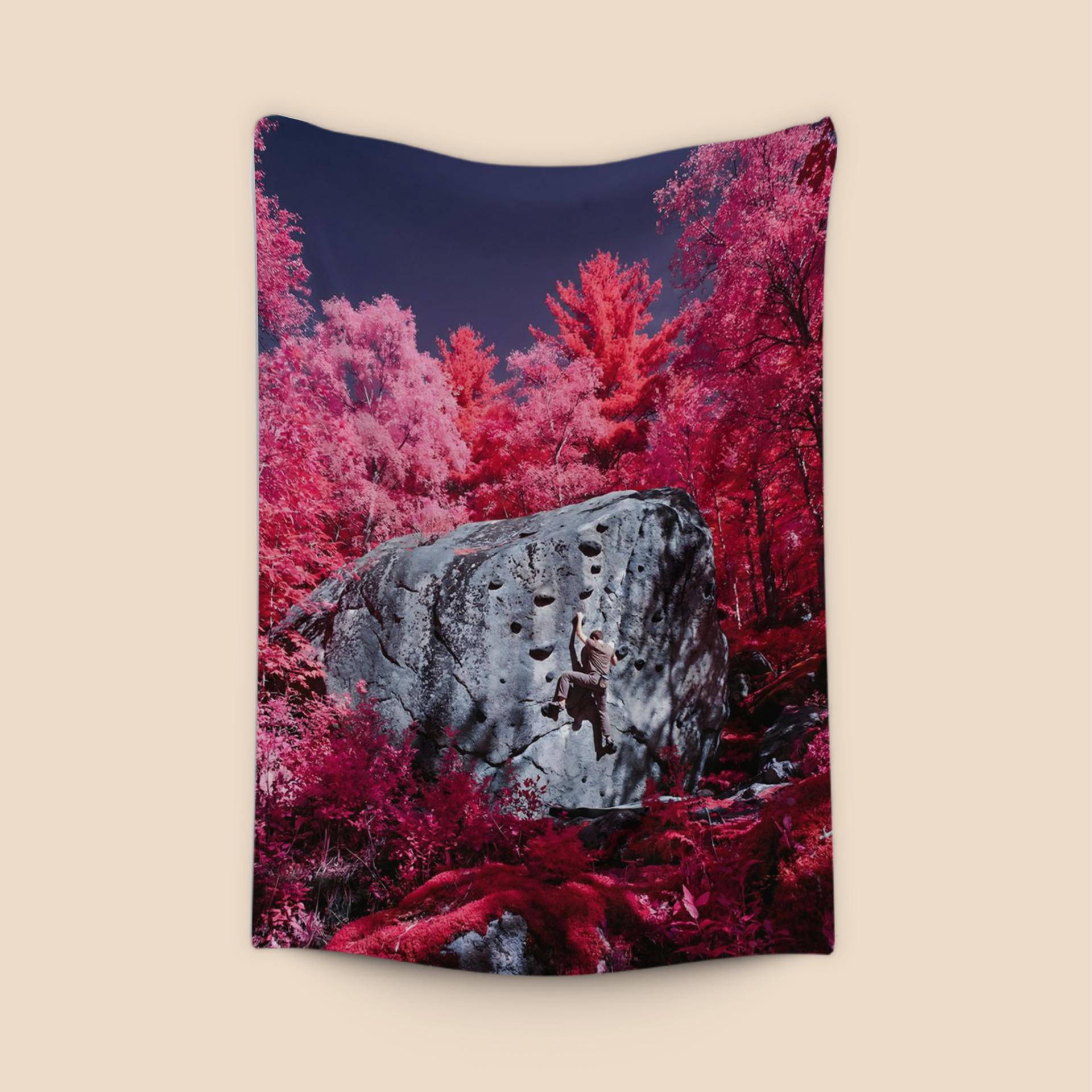 Magenta Ascent: Surreal Infrared Bouldering
