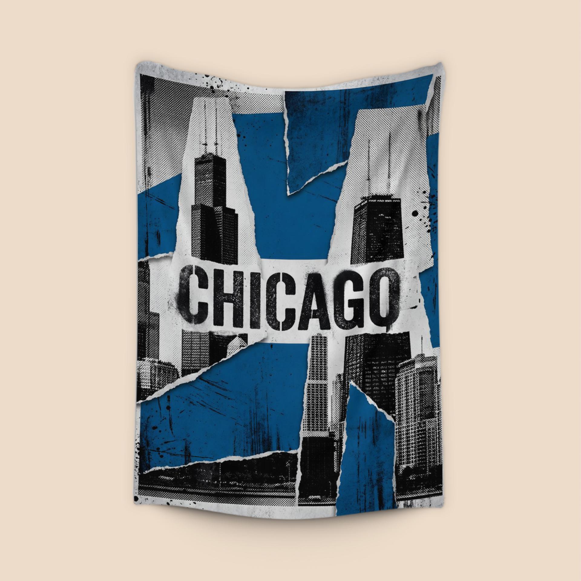 Chicago Torn Paper Skyline Collage