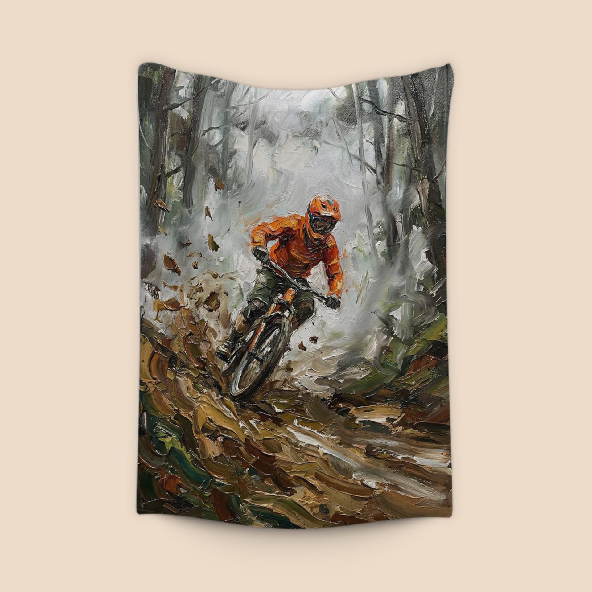 Mud and Momentum: Impasto Mountain Biking Action