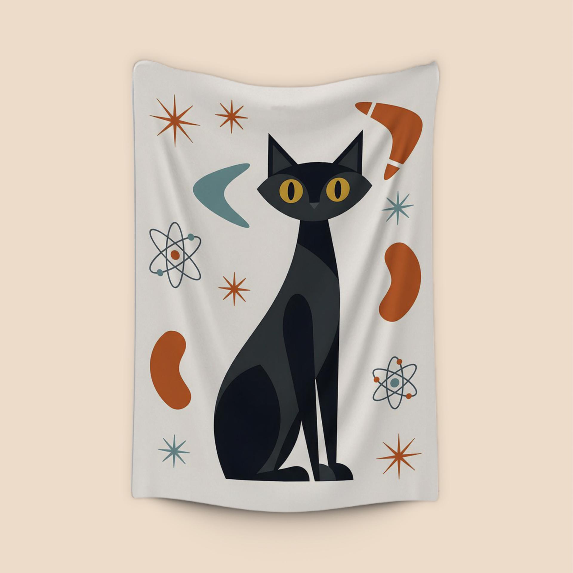 Atomic Black Cat: Mid-Century Modern Atomic Age Art