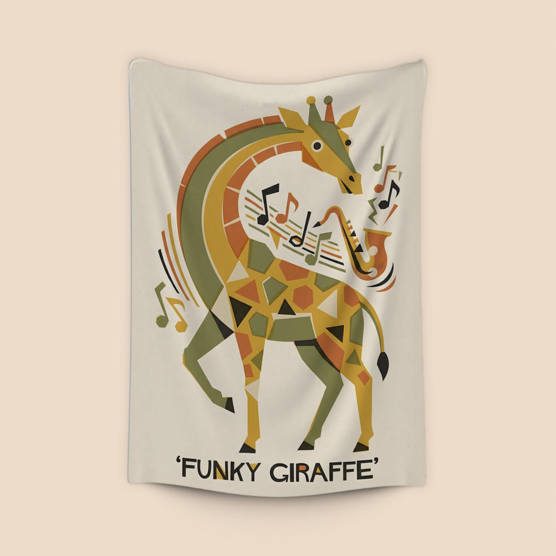 Funky Jazz Giraffe Geometric Poster