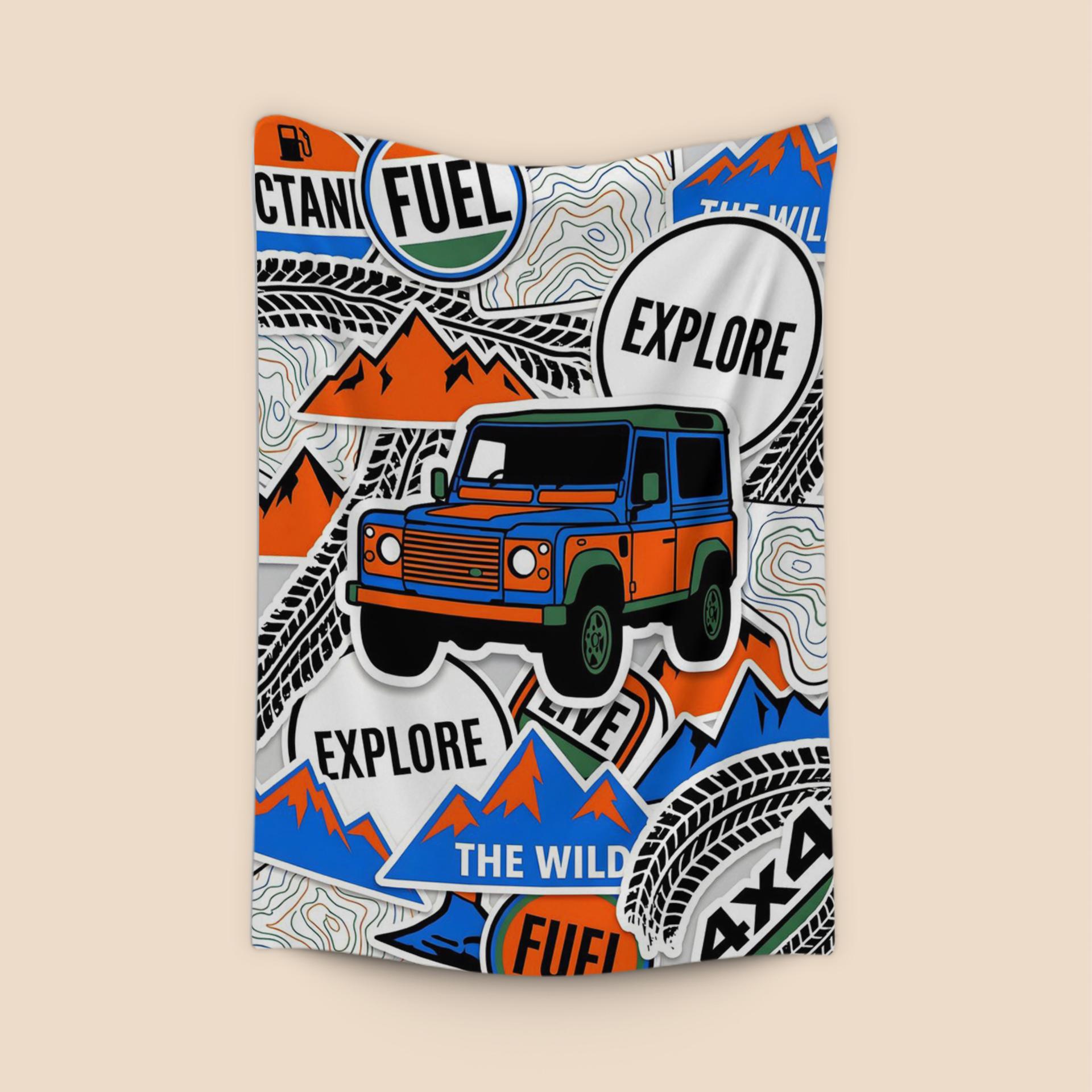 Defender 90 Adventure Sticker Bomb