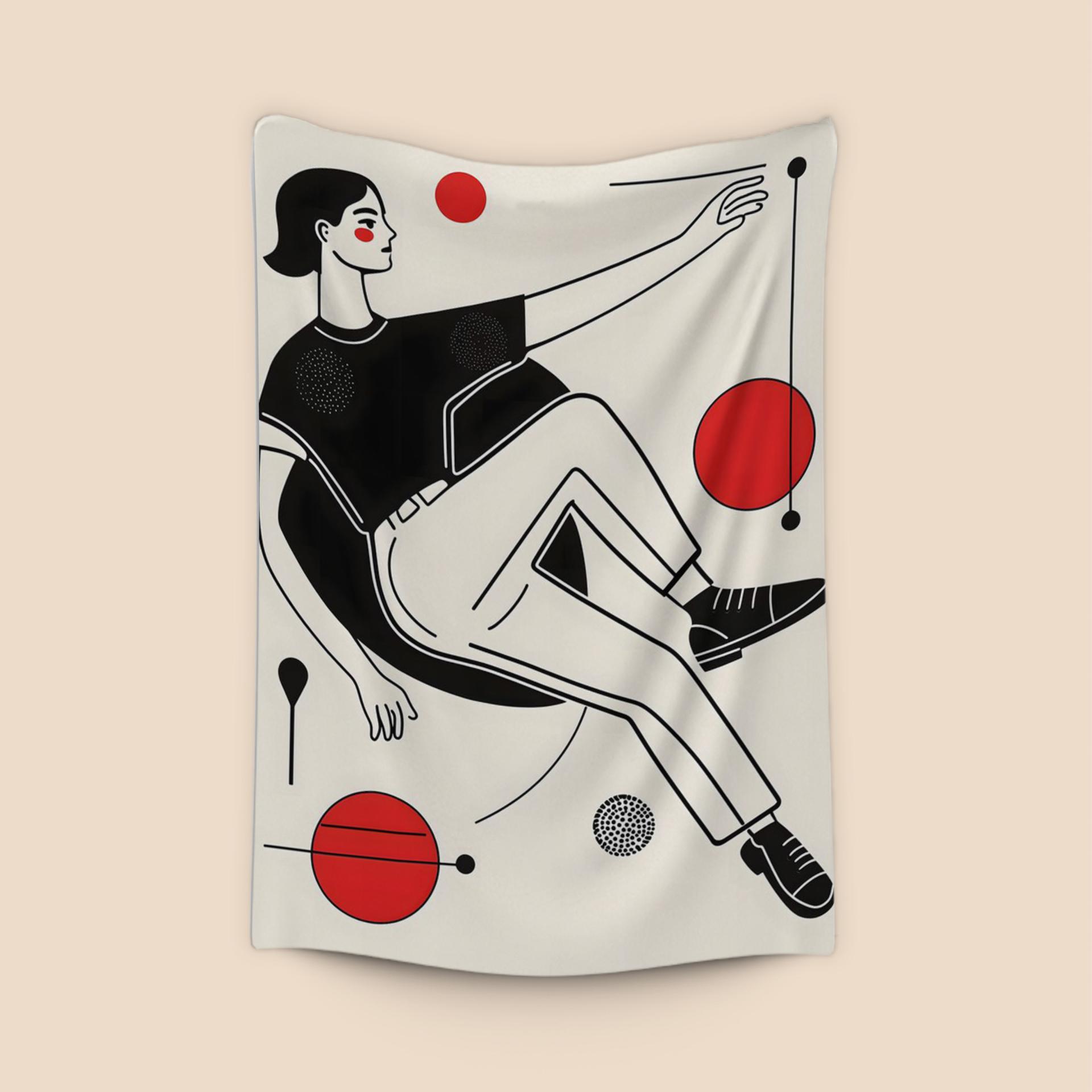 Geometric Floating Woman