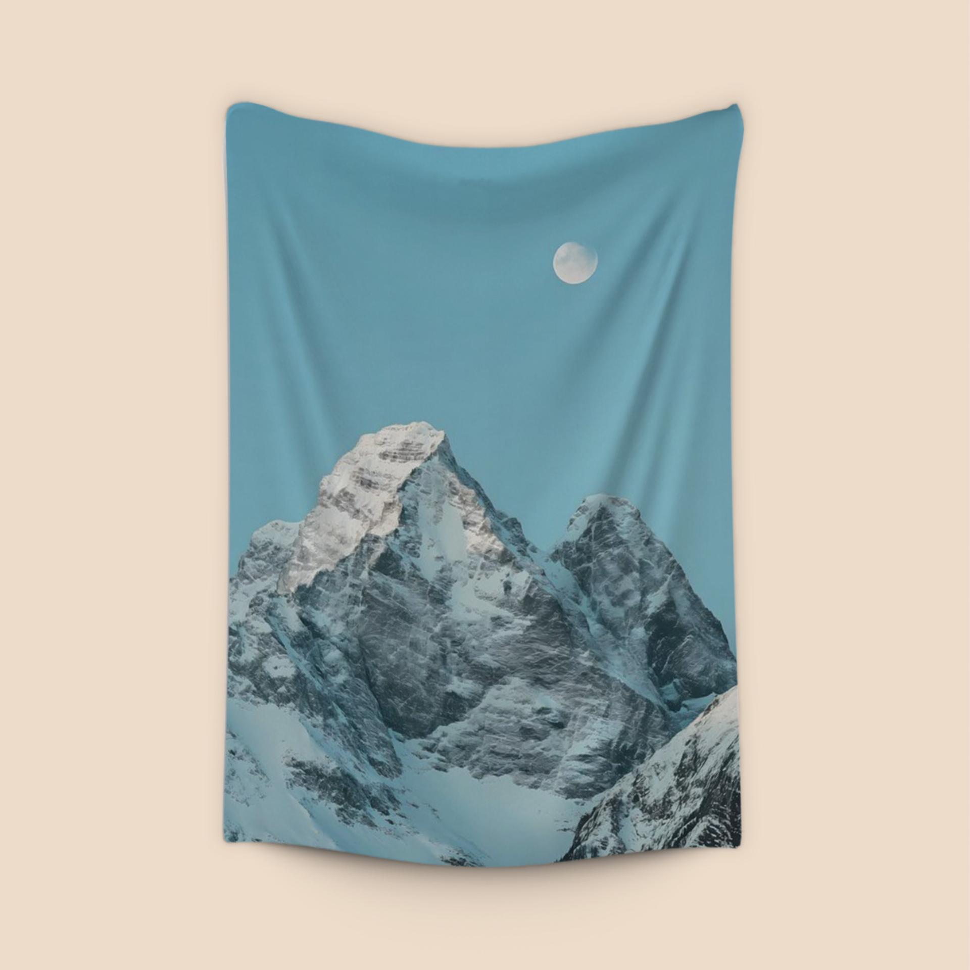 Moon Over Snowy Summit