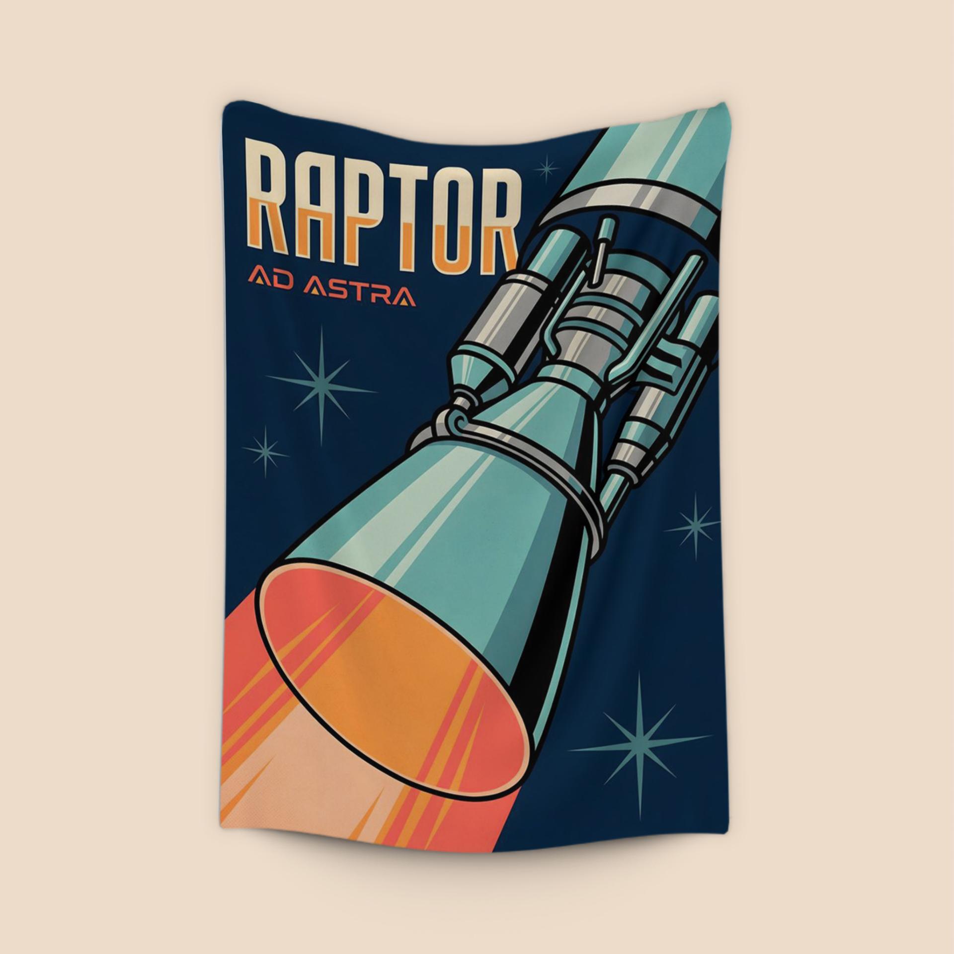 Ad Astra: Raptor Engine Retro Poster