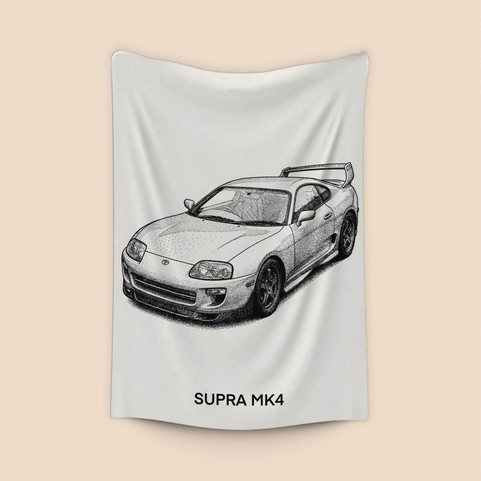 Toyota Supra MK4 Stippling Illustration