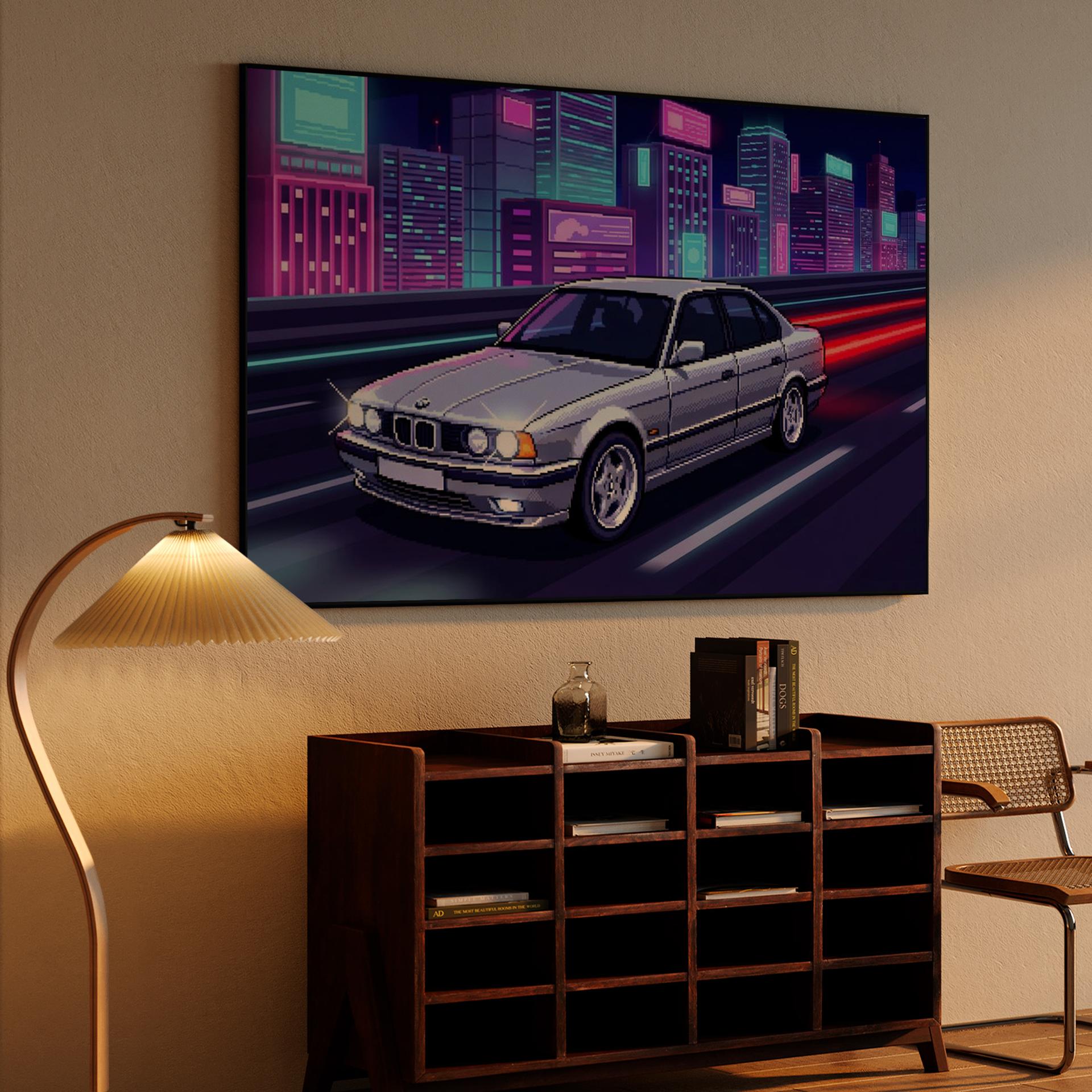 BMW E34 Pixel Neon Highway