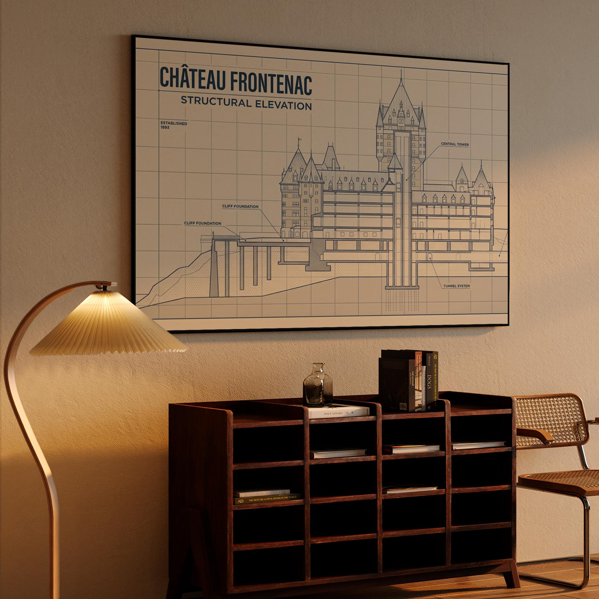 Le Château Frontenac Structural Elevation Blueprint