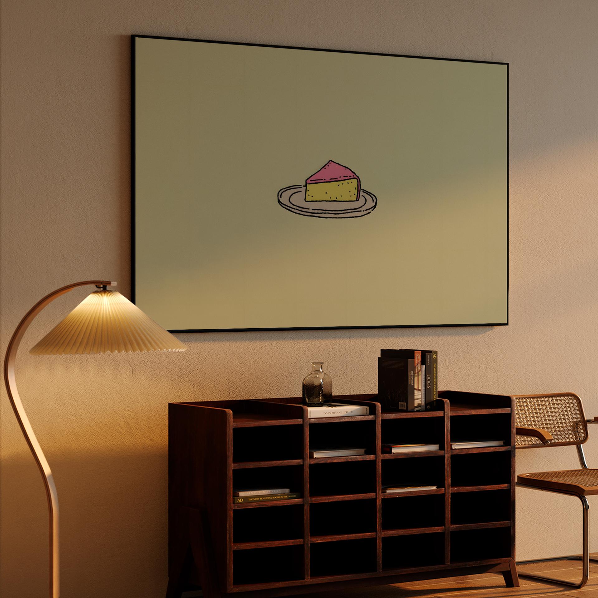 Minimalist Pink Cake Slice